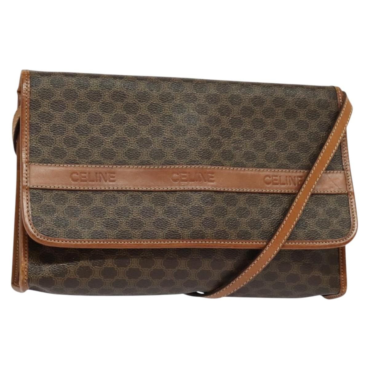 Celine CELINE Macadam Canvas Shoulder Bag Pvc Leather Brown Gold Size ONE SIZE - 1 Thumbnail