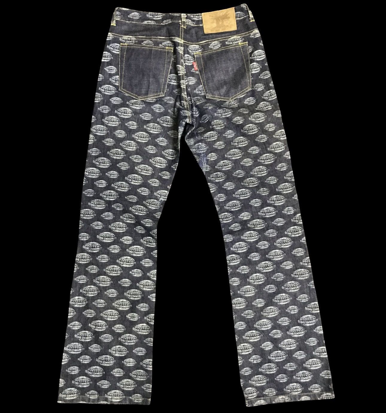 Japanese Brand D153 OZONE COMMUNITY Japan Full Print Flare Jeans Size US 26 / EU 42 - 2 Thumbnail