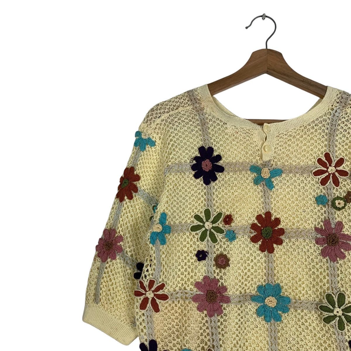 Japanese Brand VINTAGE JAPAN KNITWEAR FLOWER LOGO #1223-C55 Size S / US 4 / IT 40 - 6 Thumbnail