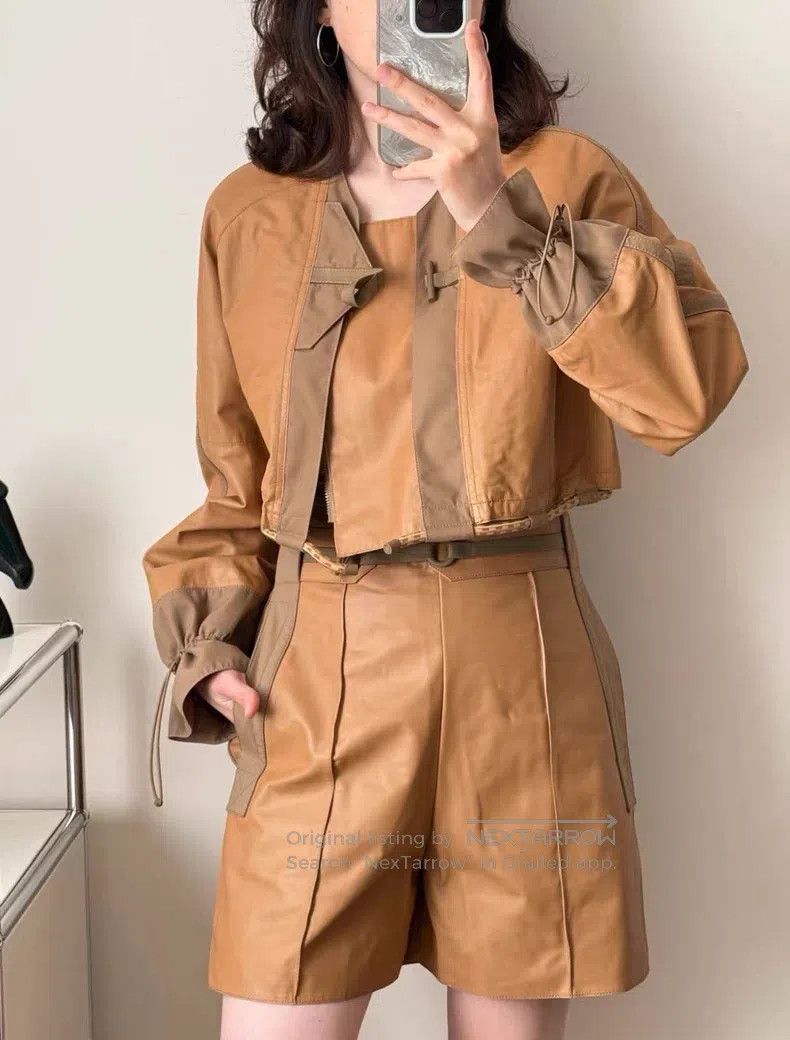 Hermes Hermes Short Color-Blocked Leather Jacket Size XS / US 0-2 / IT 36-38 - 8 Thumbnail