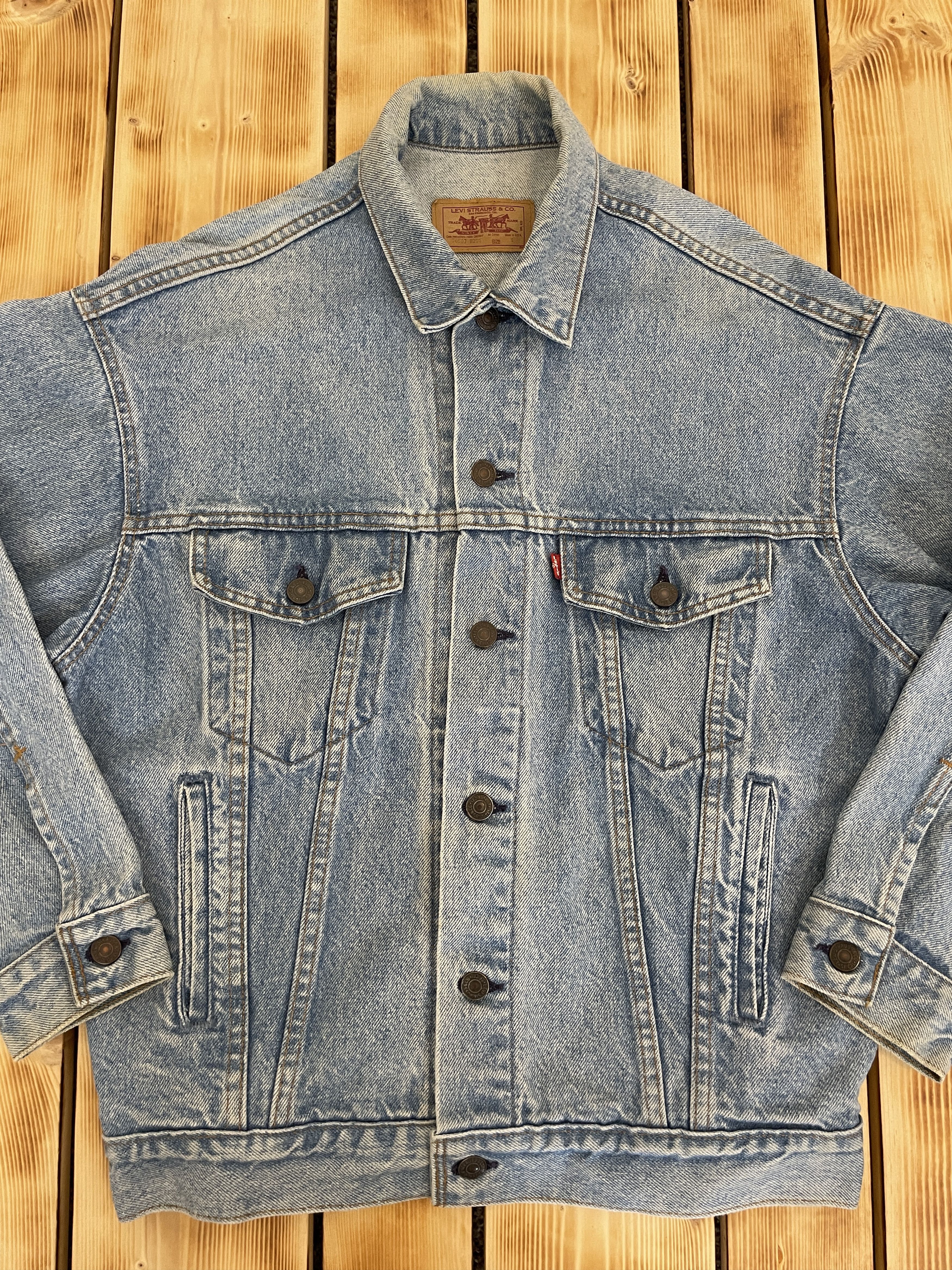 Levi's Vintage 80's Levis Denim Faded Trucker Jacket 70507 0214 Size US S / EU 44-46 / 1 - 1 Thumbnail
