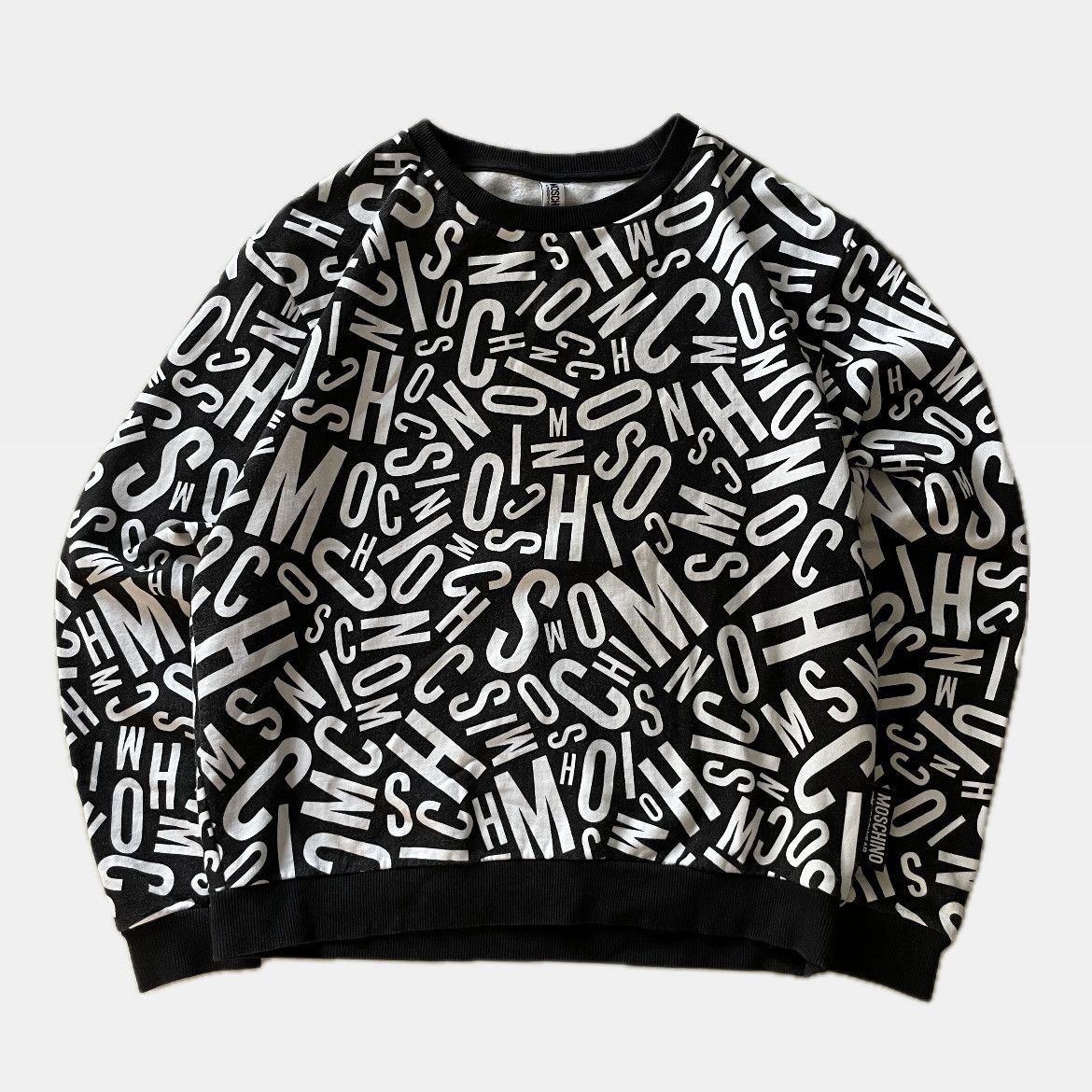 Moschino Moschino Black & White All Over Print Crewneck Size S / US 4 / IT 40 - 1 Thumbnail