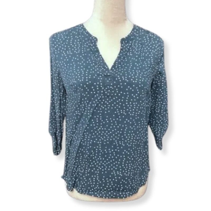 Other Pale Sky Blouse Polka Dot Split Neck Blue/White Women's PS Size S / US 4 / IT 40 - 1 Thumbnail