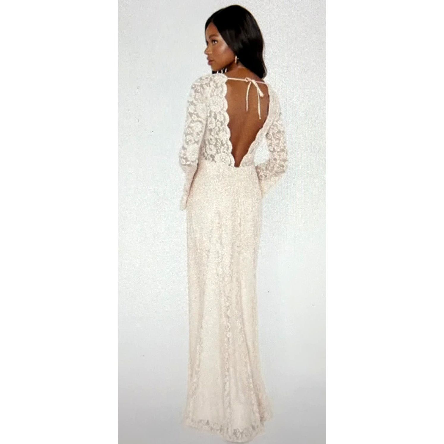 Show Me Your MuMu Show Me Your Mumu Natalie Lo Back Gown Champagne Lace M Size M / US 6-8 / IT 42-44 - 5 Thumbnail