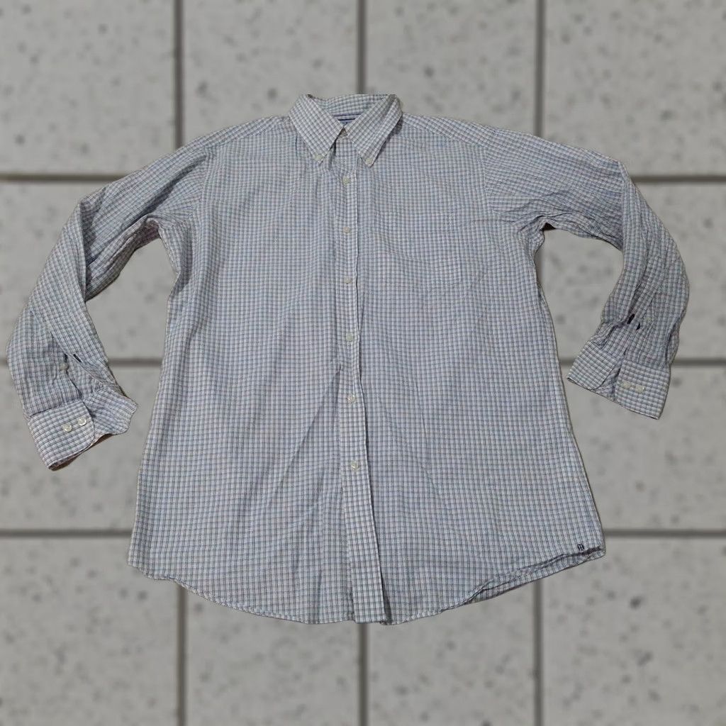 Tommy Hilfiger Tommy Hilfiger Dress Shirt Mens Medium M 15 1/2 32 33 White Cotton Long Button Size 40R - 1 Thumbnail