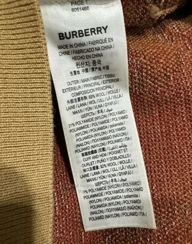 Burberry Burberry Multicolor Wool Women's Cardigan. Size XS / US 0-2 / IT 36-38 - 4 Thumbnail