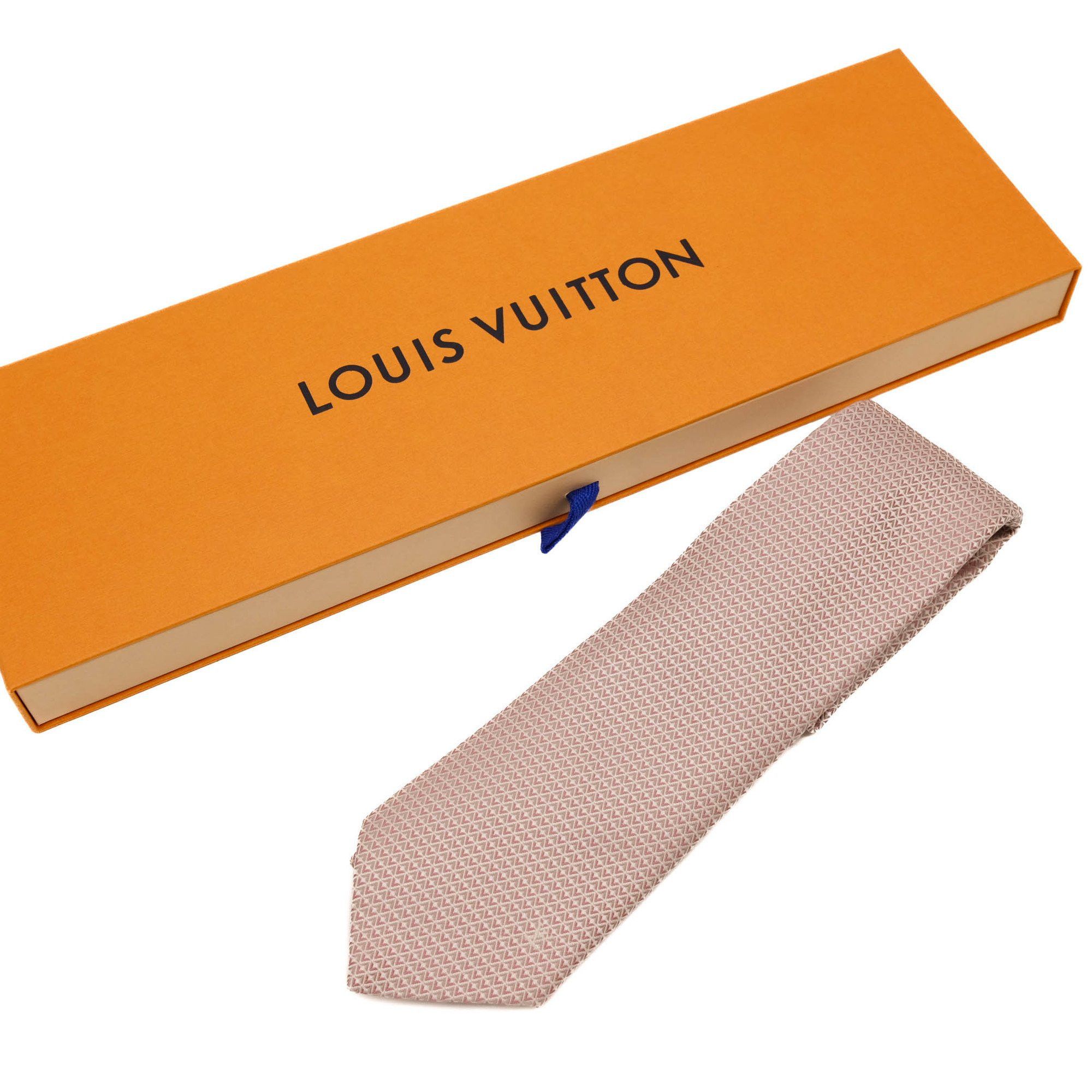 Louis Vuitton Louis Vuitton Necktie Cravat Diamond V 8CM 100% Silk Rose Pale M71210 Size ONE SIZE - 1 Thumbnail