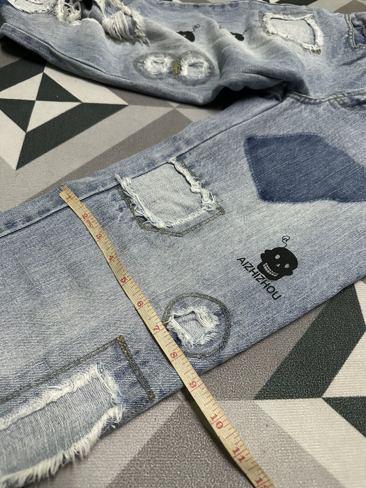 Japanese Brand Aizhizhou patchwork style denim jeans Size US 26 / EU 42 - 13 Thumbnail