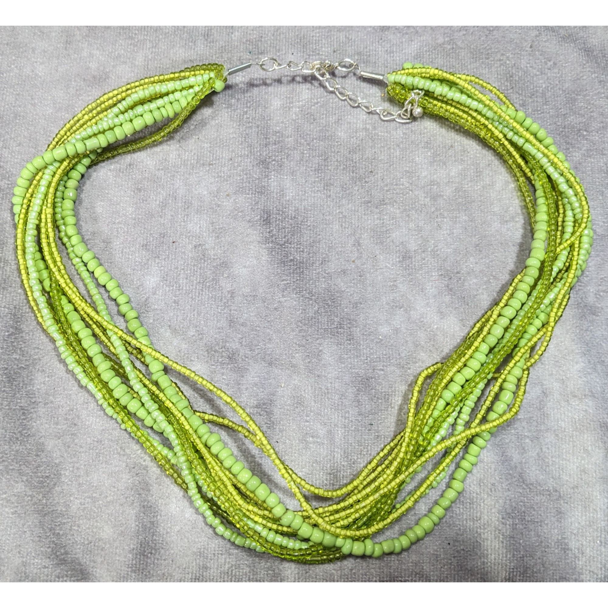 Other Cottagecore Green Glass Multilayer Beaded Necklace Size ONE SIZE - 6 Thumbnail
