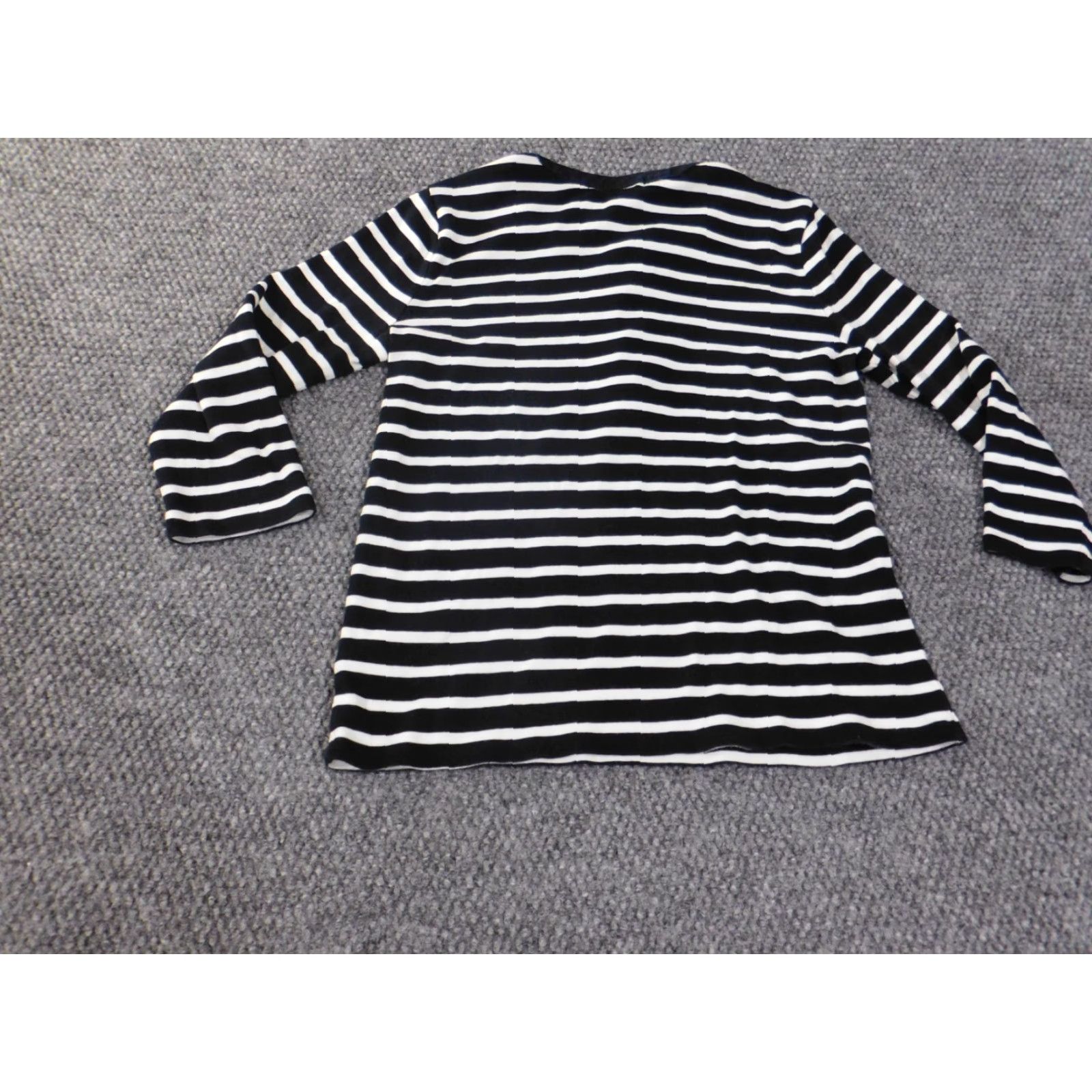 Ralph Lauren Lauren Ralph Lauren Blouse Shirt Knit Cotton Zip Long Sleeve Black Striped M Womens Regular Modern Basic Casual Size M / US 6-8 / IT 42-44 - 7 Thumbnail