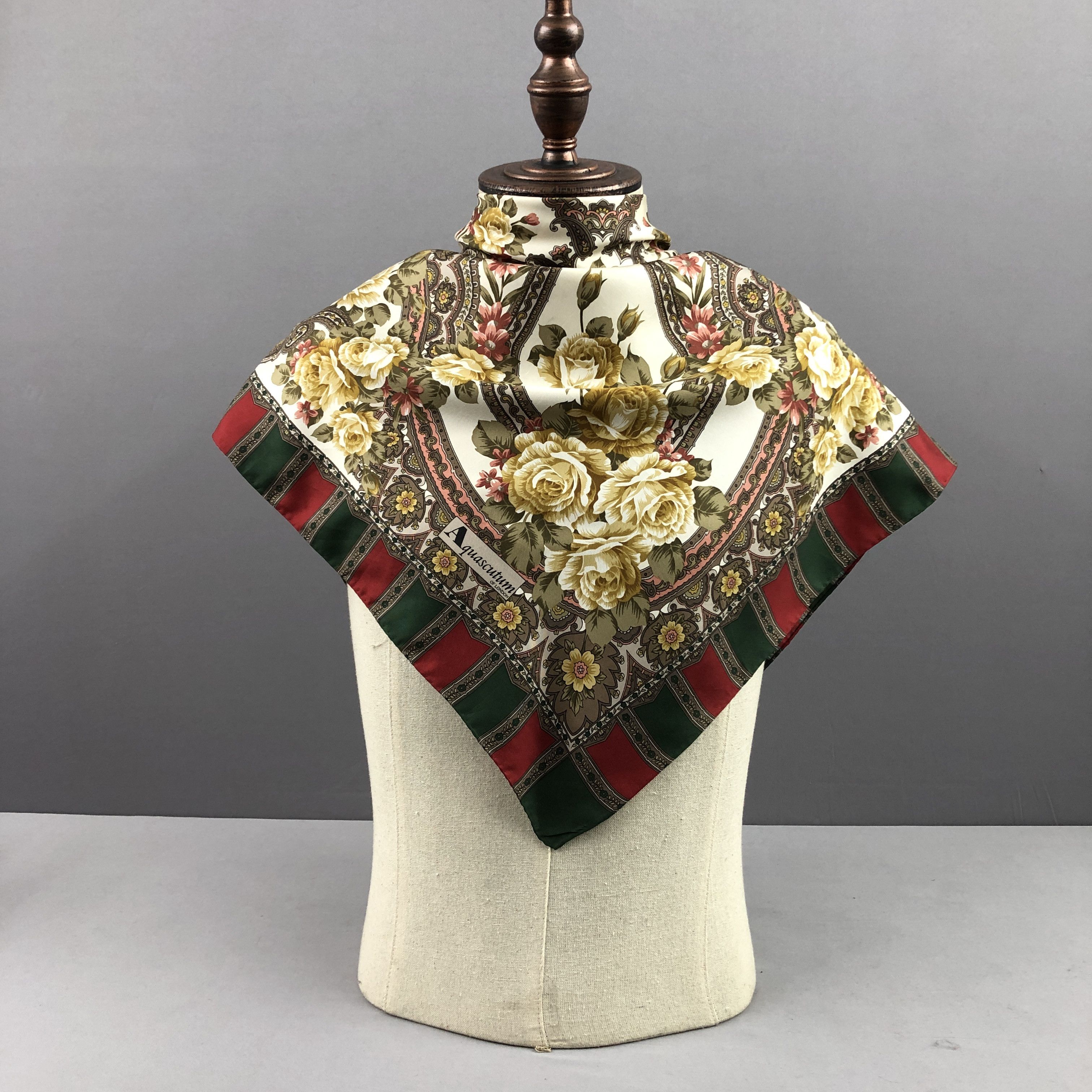 Aquascutum Vintage Aquascutum SILK Scarf Twill Stole Wraps Scarves Size ONE SIZE - 2 Thumbnail