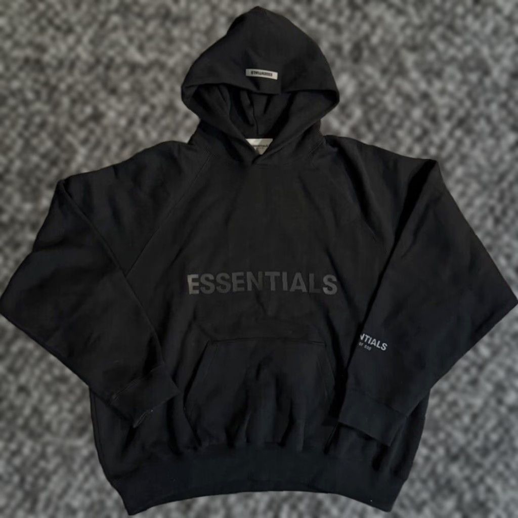 Essentials Fear Of God Essentials Hoodie Mens XL Black Pullover Hooded Logo Pockets Brand New NWT Designer Size US XL / EU 56 / 4 - 1 Thumbnail