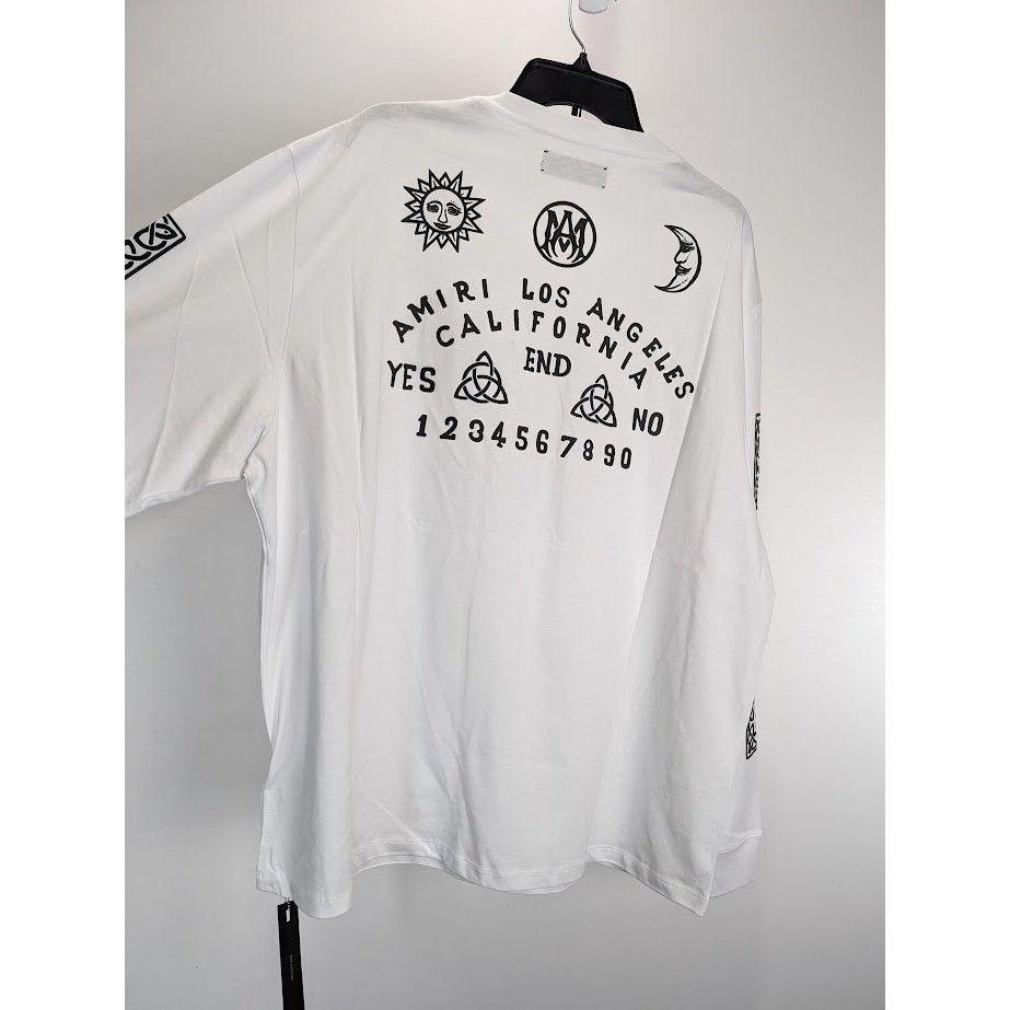 Amiri o1rshd1 Ouija Board Long Sleeve T-Shirt in White Size US XXL / EU 58 / 5 - 19 Thumbnail