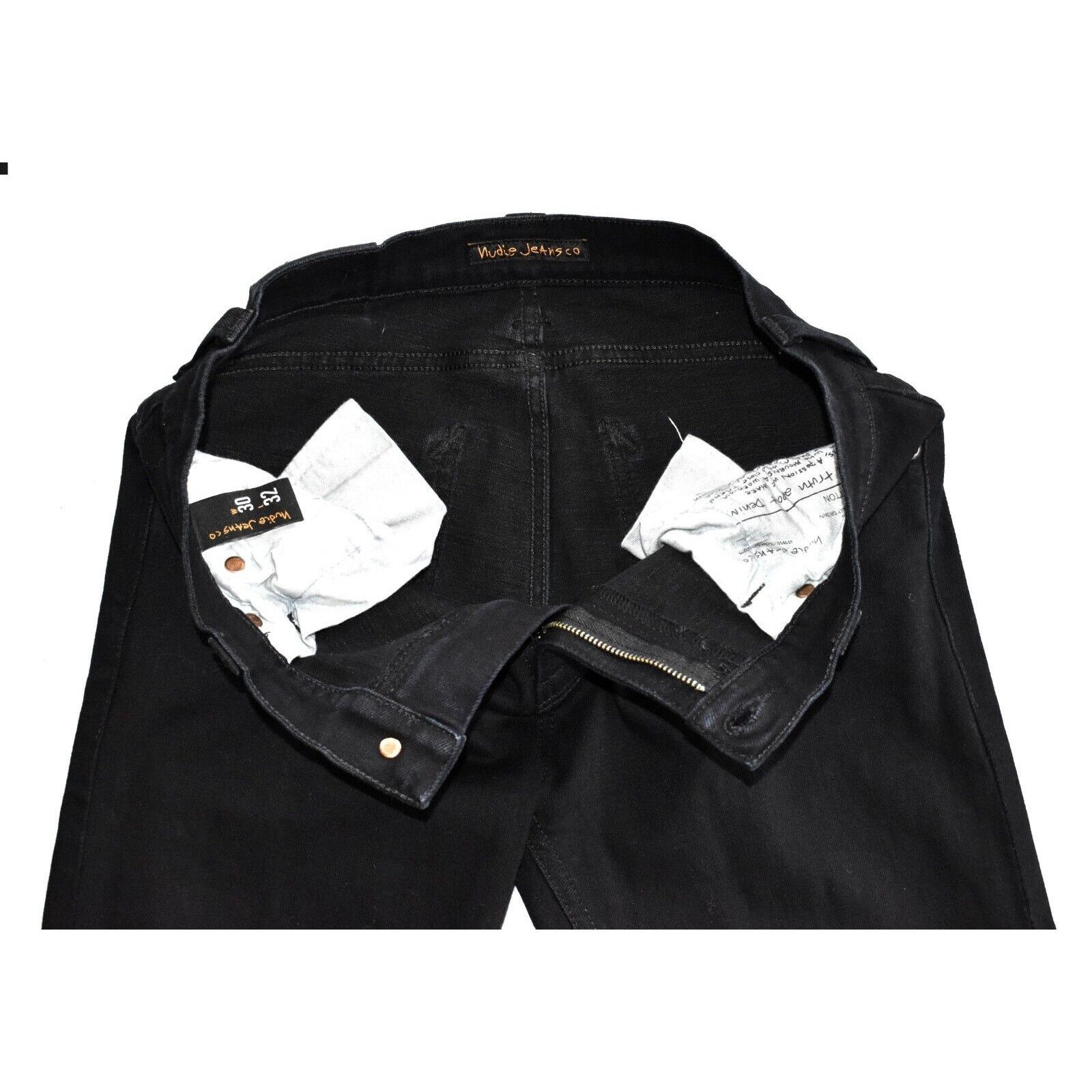 Nudie Jeans NUDIE NJ3774 Tube Tom Organic Cotton Black Skinny Jeans W30 Size US 30 / EU 46 - 4 Thumbnail