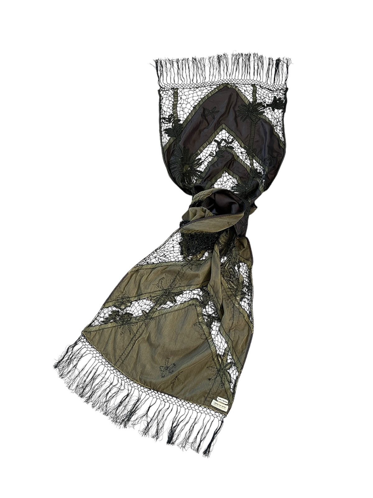 Dries Van Noten Dries Van Noten Handmade Lace Silk Scarf Size ONE SIZE - 14 Thumbnail