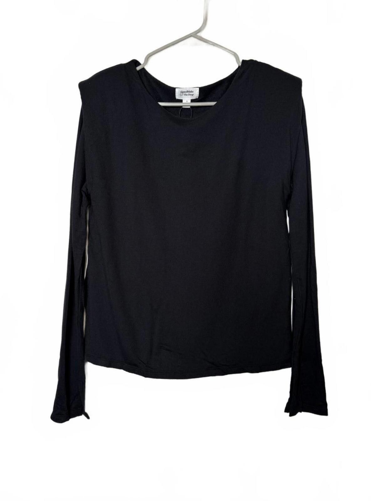 Other Modern Shoulder Pad Basic Black Long Sleeve Fitted Tee Size S / US 4 / IT 40 - 1 Thumbnail