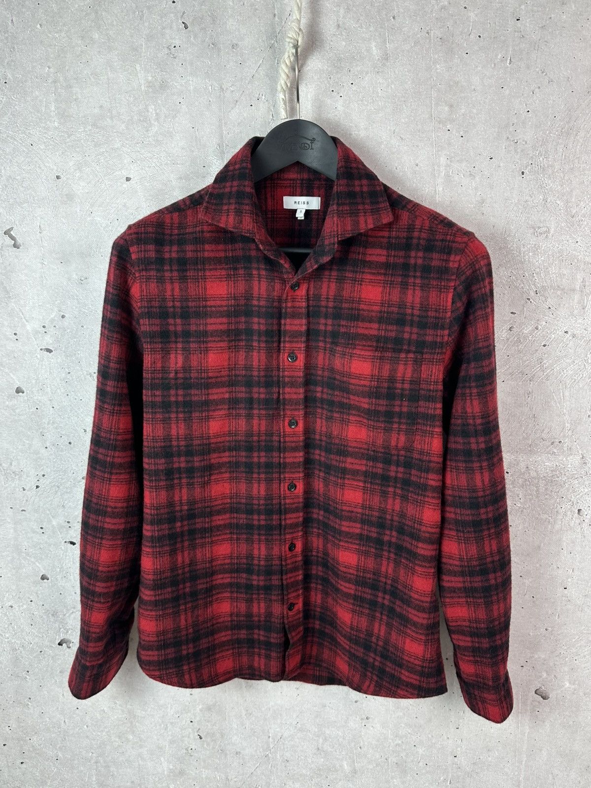 Reiss Reiss Kemper Wool Flannel Check Long Sleeve Button-up Shirt Size US S / EU 44-46 / 1 - 1 Thumbnail