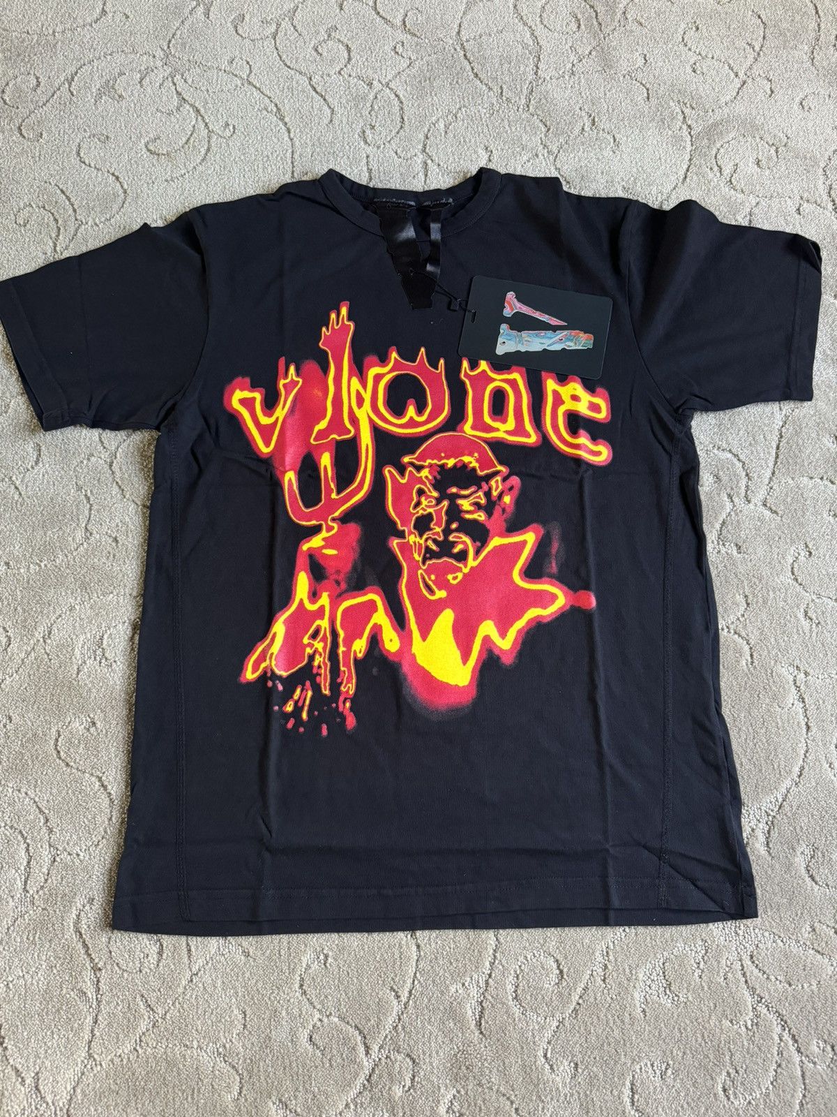 image of Vlone Devil Spit T-Shirt in Black, Men's (Size Small)