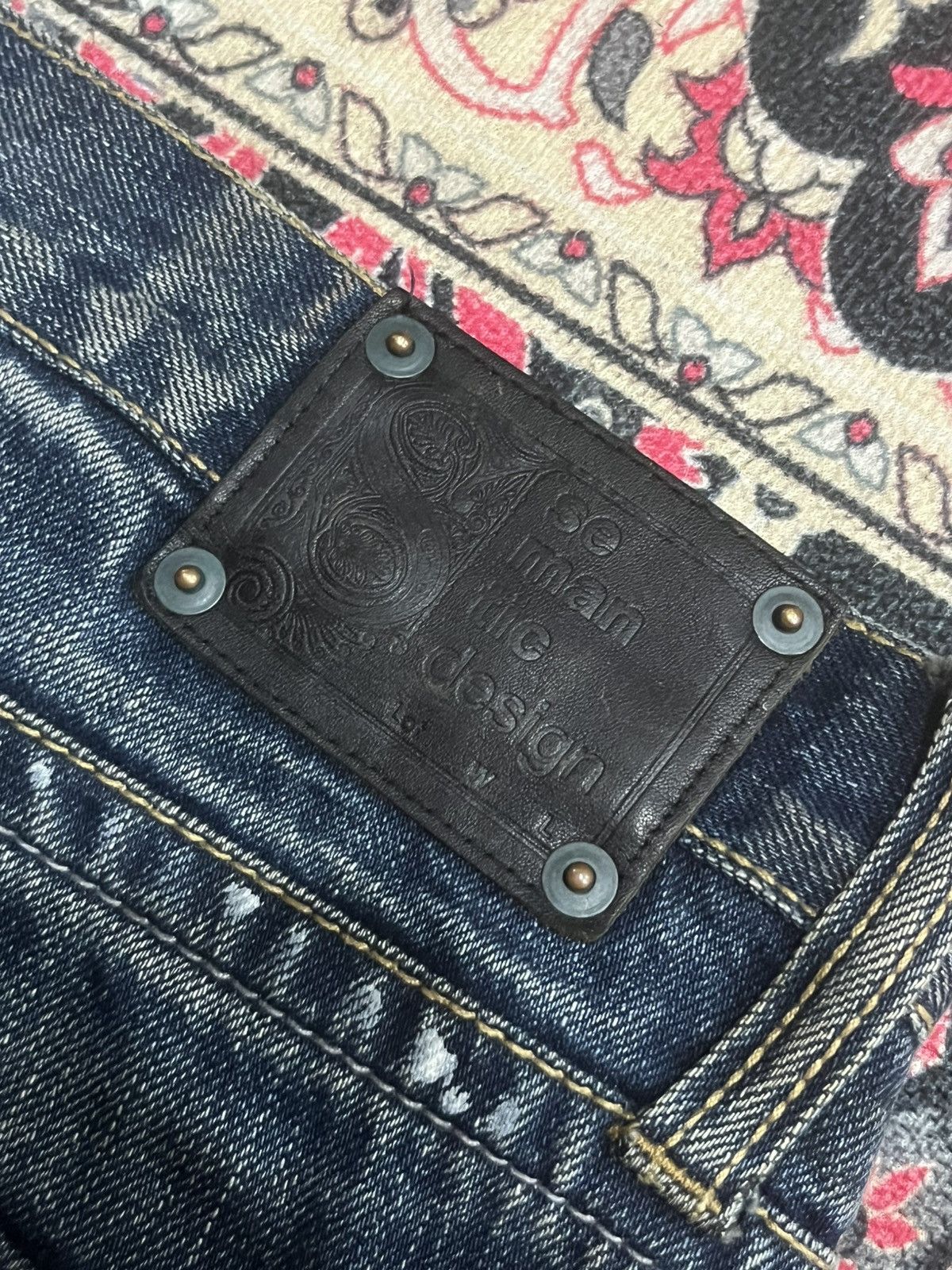 semanticdesign Vintage Semantic Design Chain Zipper Distressed Flare Jeans Size US 32 / EU 48 - 11 Thumbnail