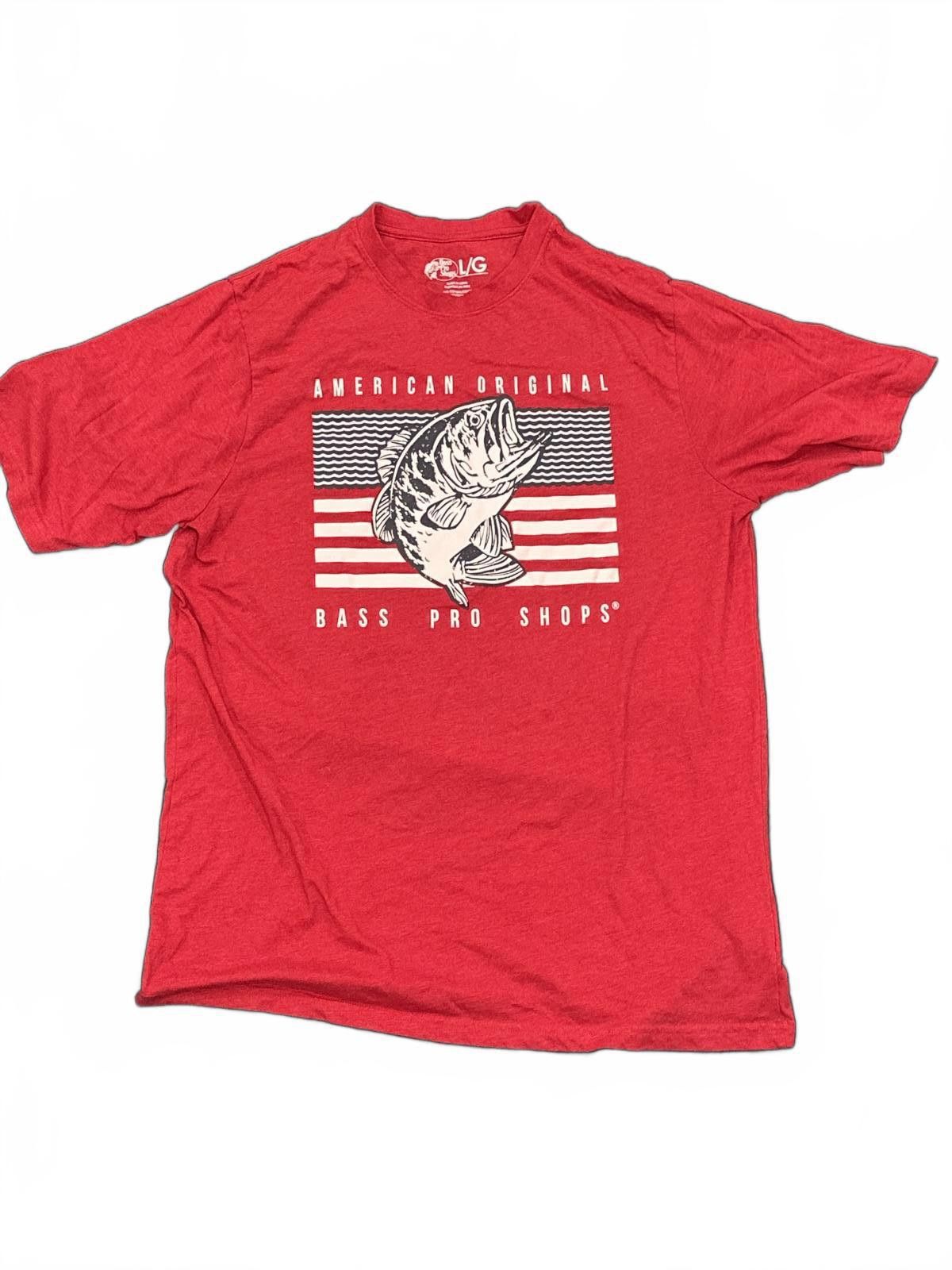 Bass Pro Shops Men's Large Red Bass Pro Shops Fishing Tee Size US L / EU 52-54 / 3 - 1 Thumbnail