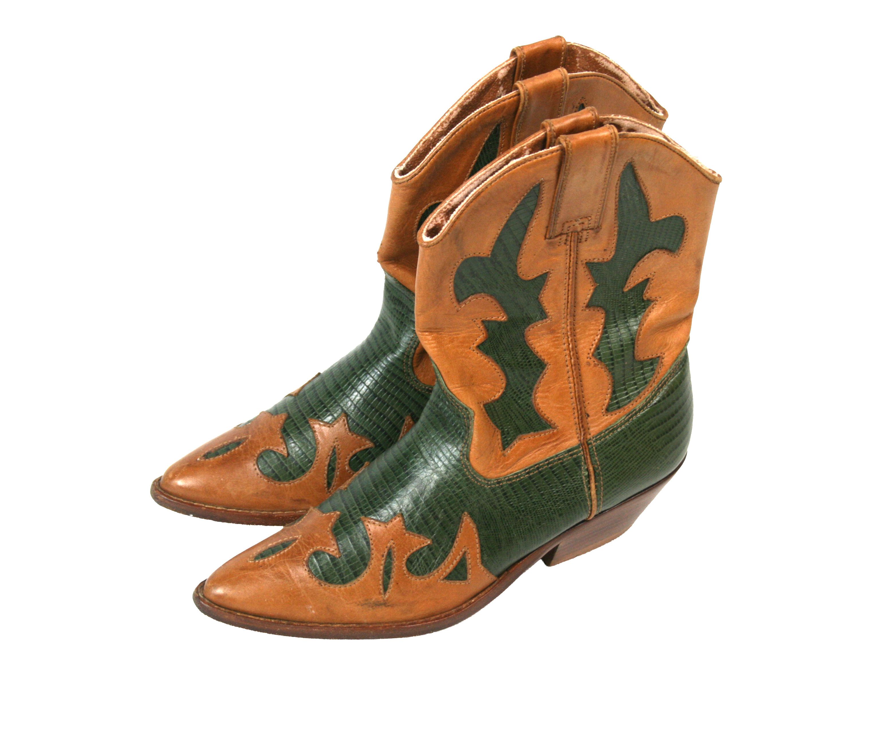 Cowboy Equipment Circle S Leather Cowboy Boots Made in Brazil Size US 7.5 / IT 37.5 - 3 Thumbnail