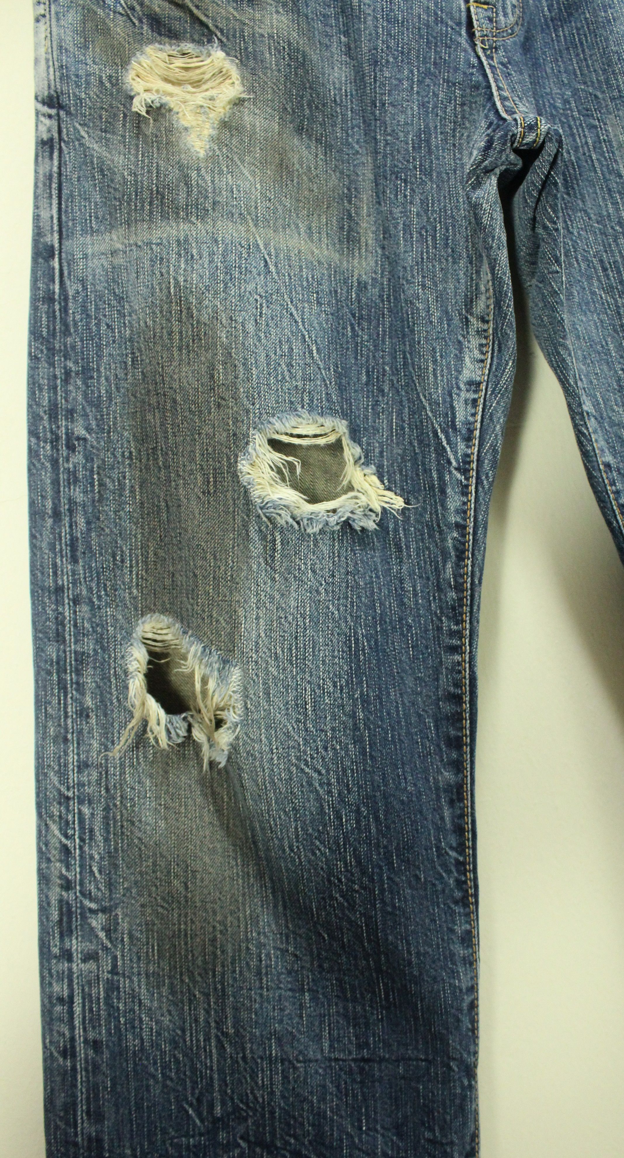 Edwin EDWIN Denim Distressed Grunge Ripped Jeans Kurt Cobain Size US 31 - 7 Thumbnail