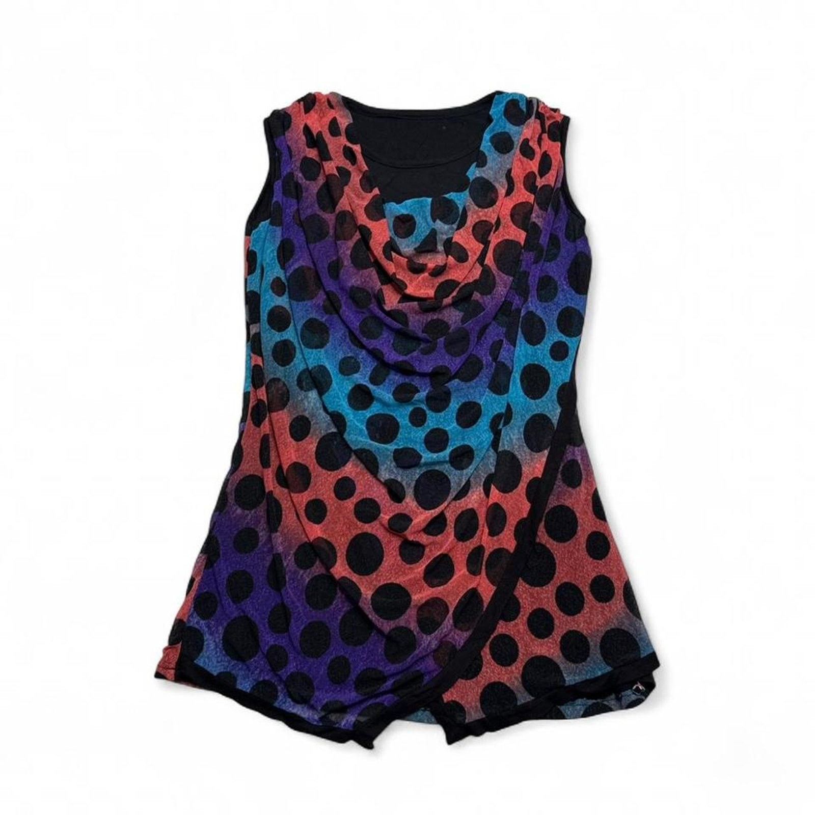 Other Polka Dot Multi Color Cowl Neck Early Draping Top size large Size L / US 10 / IT 46 - 4 Thumbnail