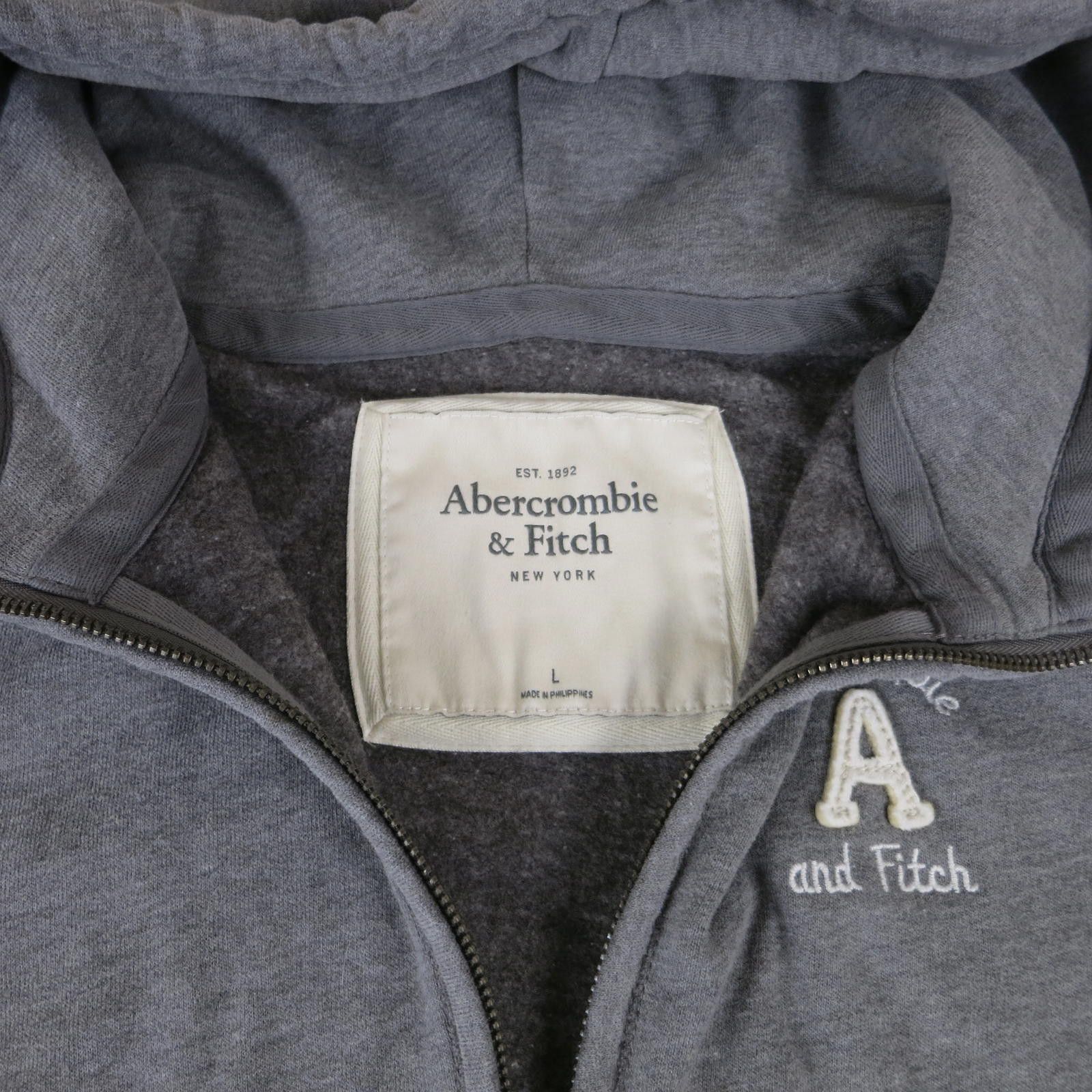 Abercrombie & Fitch Women's Large Abercrombie & Fitch Gray Hoodie Sweatshirt Size L / US 10 / IT 46 - 3 Thumbnail