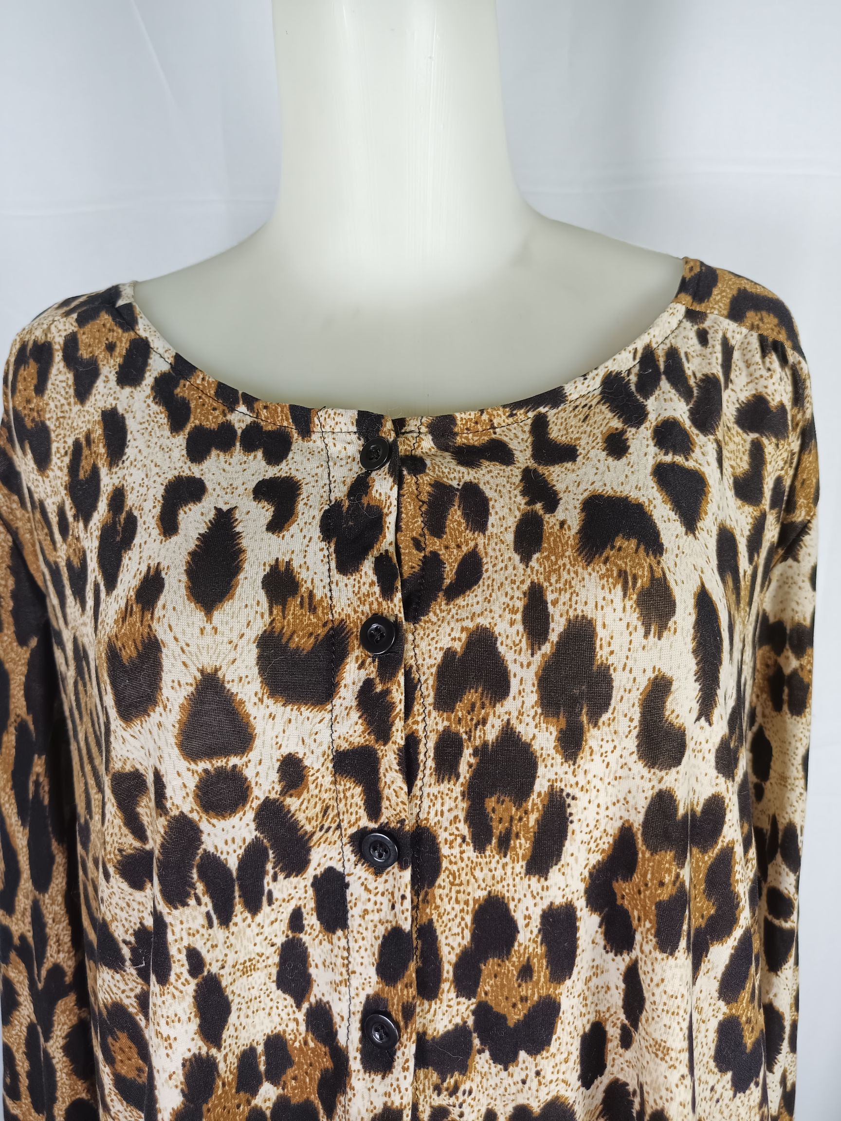 If Six Was Nine × Japanese Brand × Le Grande Bleu (L.G.B.) Women's Long Sleeves Leopard Animal Print Size XL / US 12-14 / IT 48-50 - 2 Thumbnail