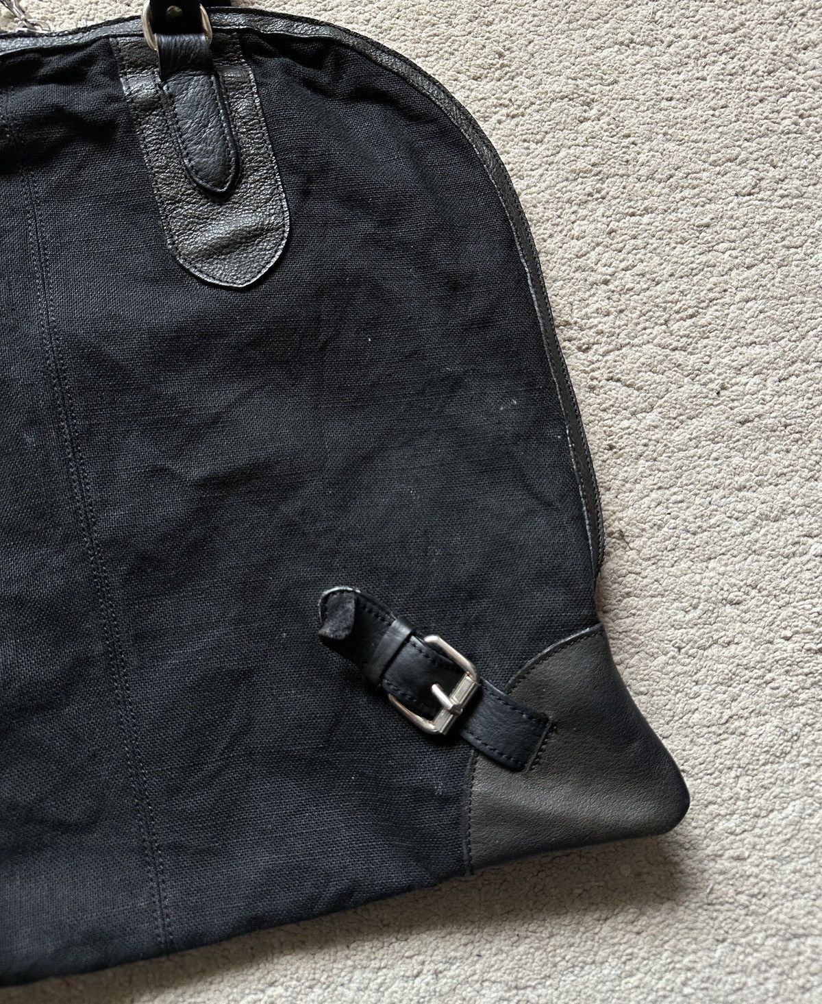Comme des Garcons Homme Plus 2000s Florian Denicourt Black Leather & Linen Tote Bag Size ONE SIZE - 3 Thumbnail