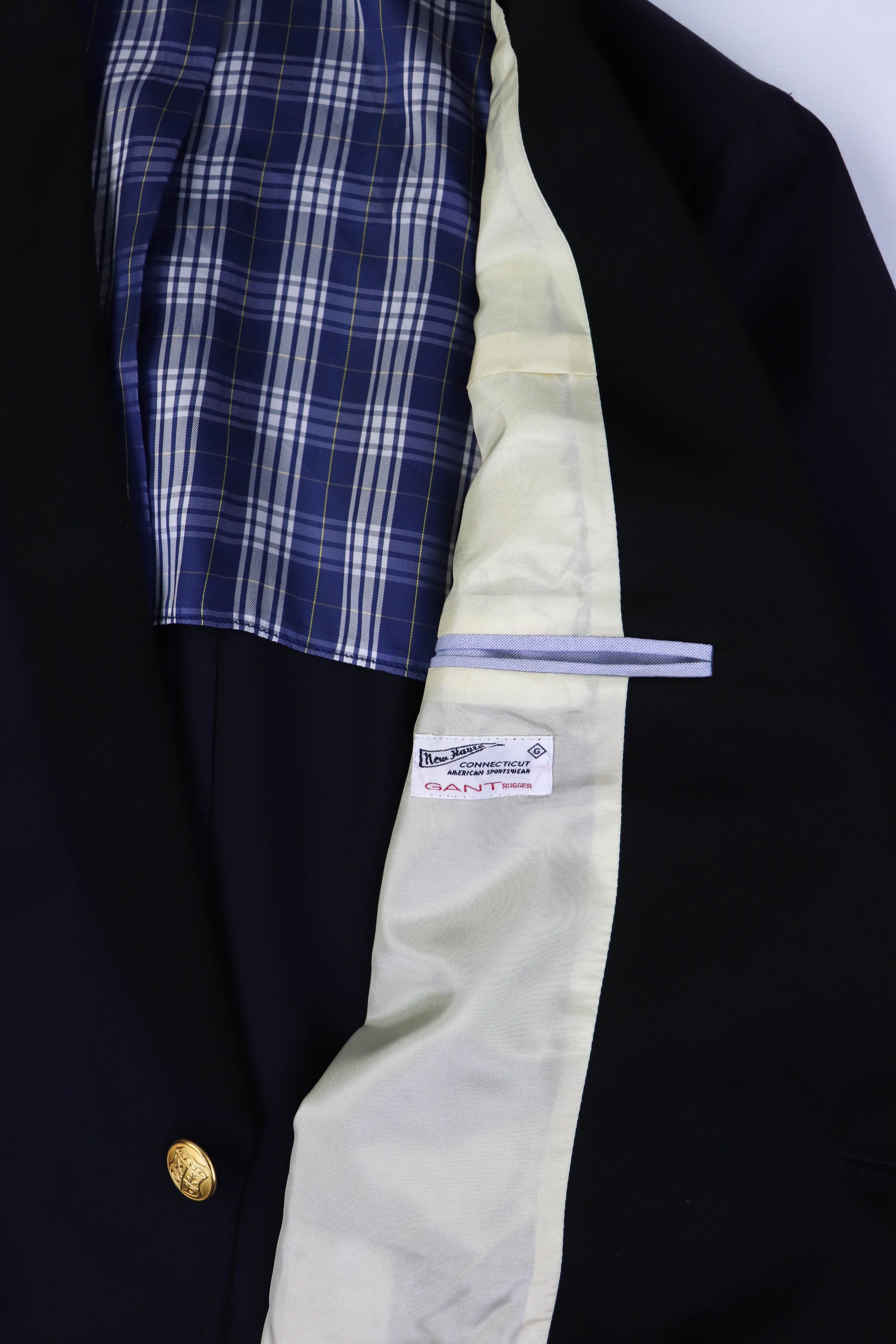 Gant GANT New Haven Navy Wool Gold Buttons Tuxedo Blazer Jacket Size 40R - 14 Thumbnail