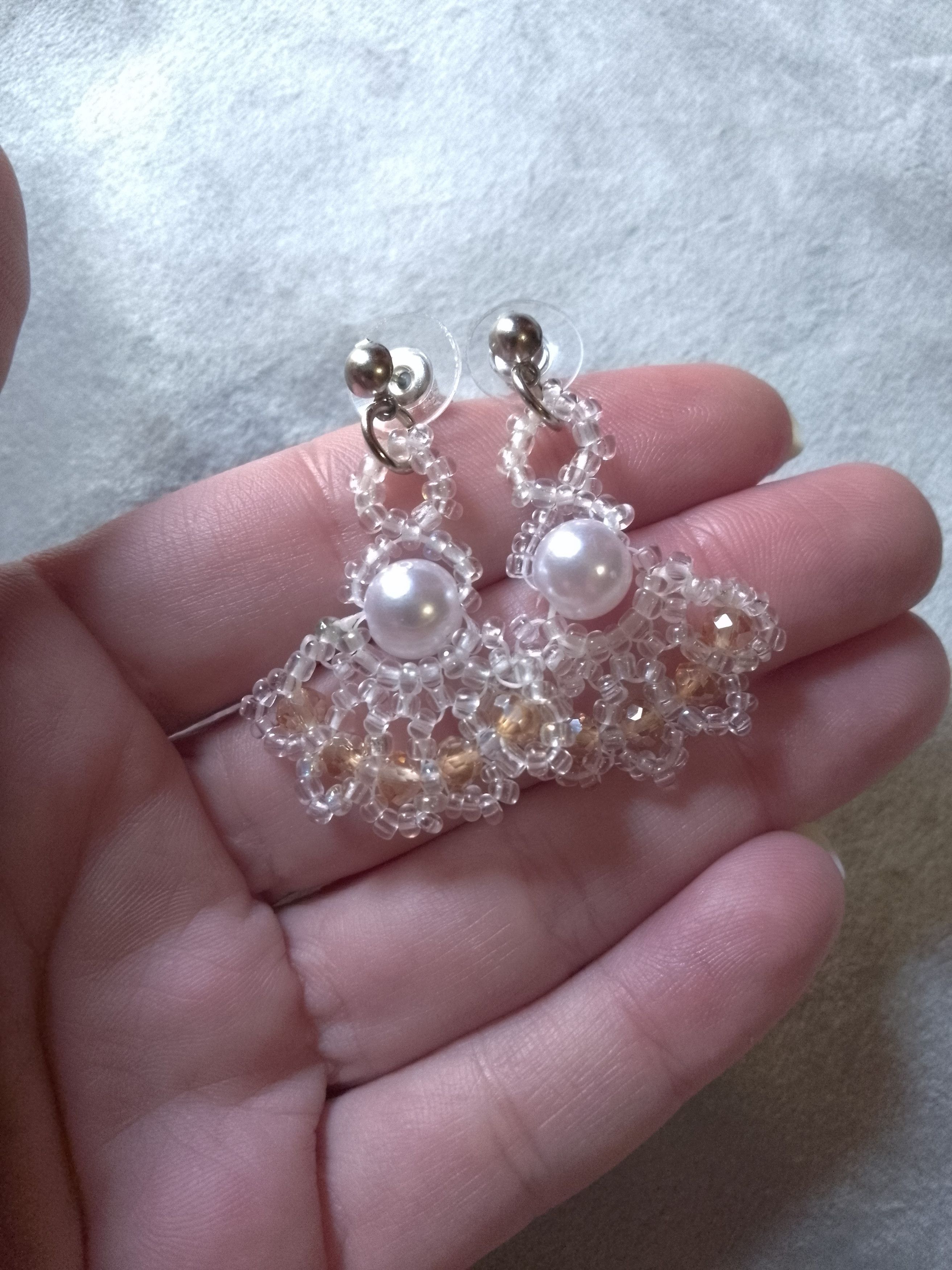 Handmade Necklace. Pearls, Crystal. Earrings. Handmade. Elegant Size ONE SIZE - 5 Thumbnail