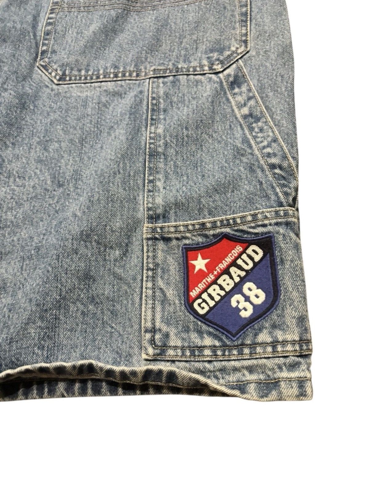 Marithe + Francois Girbaud Girbaud Shorts Mens 40 Blue Denim Cargo Vintage 90s Marithe Size US 40 / EU 56 - 6 Thumbnail
