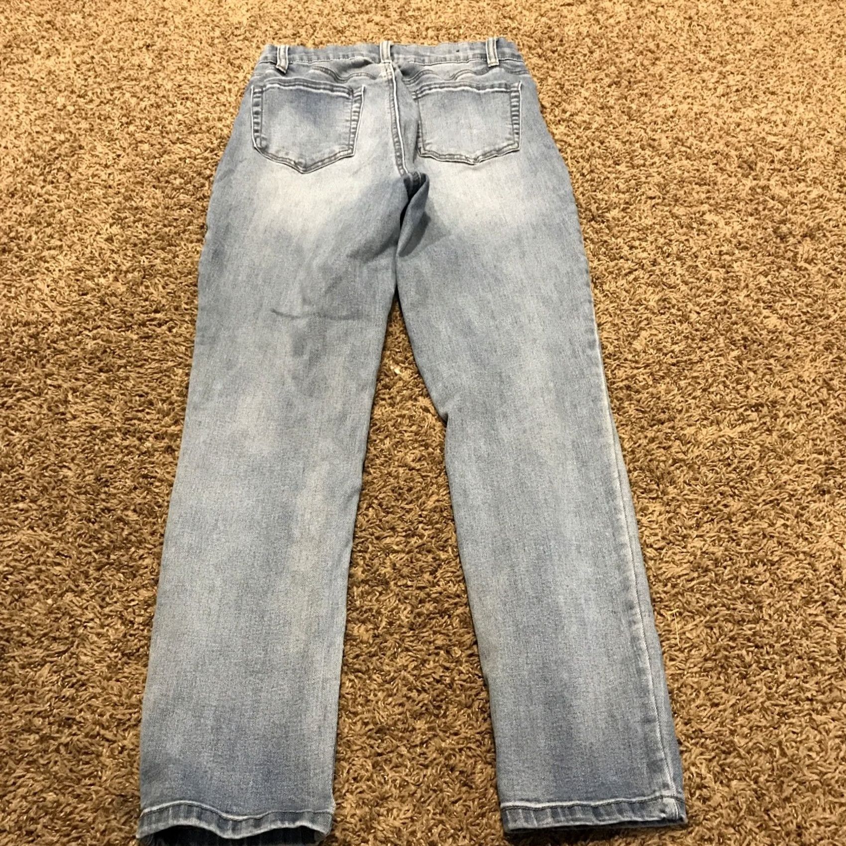 Vintage BBJ Woman’s Juniors Size 12 Leggings Denim Jegging Solid Blue Cotton Blend Pockets 27 in Inseam B25 Women’s Jeans Style Designer Casual Size 34" / US 12 / IT 48 - 4 Thumbnail