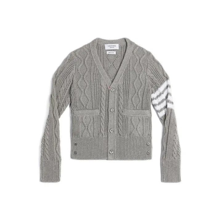 Thom Browne Thom Browne Gray Kids' V-Neck Sweater Size US S / EU 44-46 / 1 - 1 Thumbnail