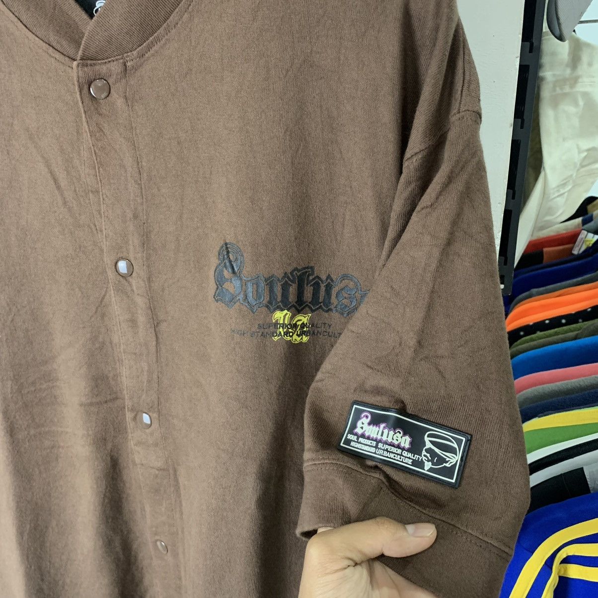 Japanese Brand Vintage Y2K SOUL usa LA short sweat button brown Size US XXL / EU 58 / 5 - 5 Thumbnail