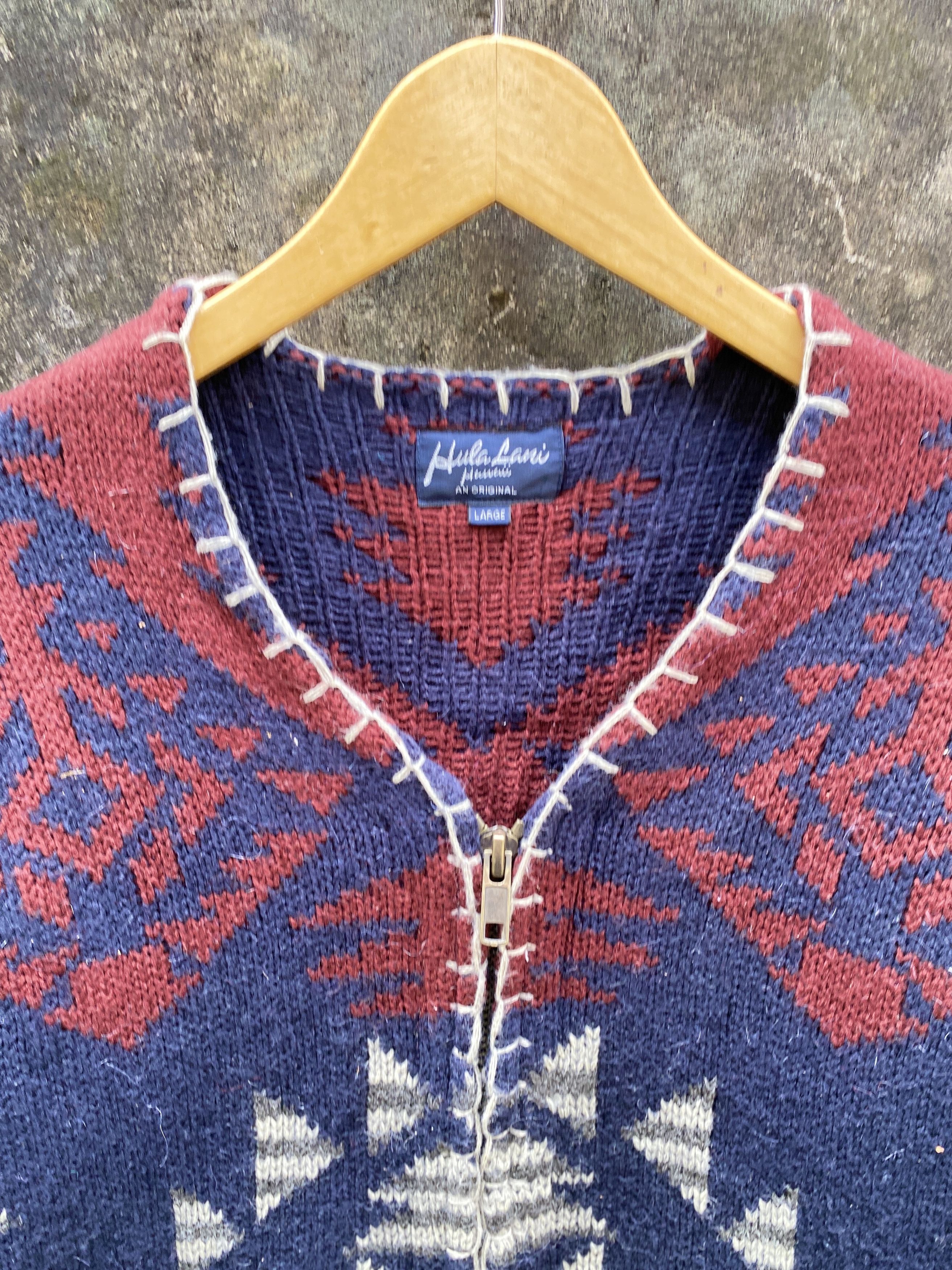 Polo Ralph Lauren × Vintage Vintage Hula Lani Aztec Zipper Sweater Size US L / EU 52-54 / 3 - 2 Thumbnail