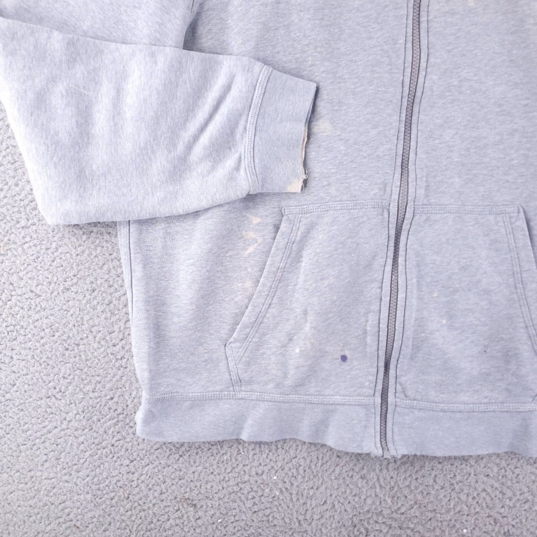 Nike Nike Hoodie Mens XL Gray Zip Sweatshirt Distressed FITS SHORT Heather Size US XL / EU 56 / 4 - 2 Thumbnail