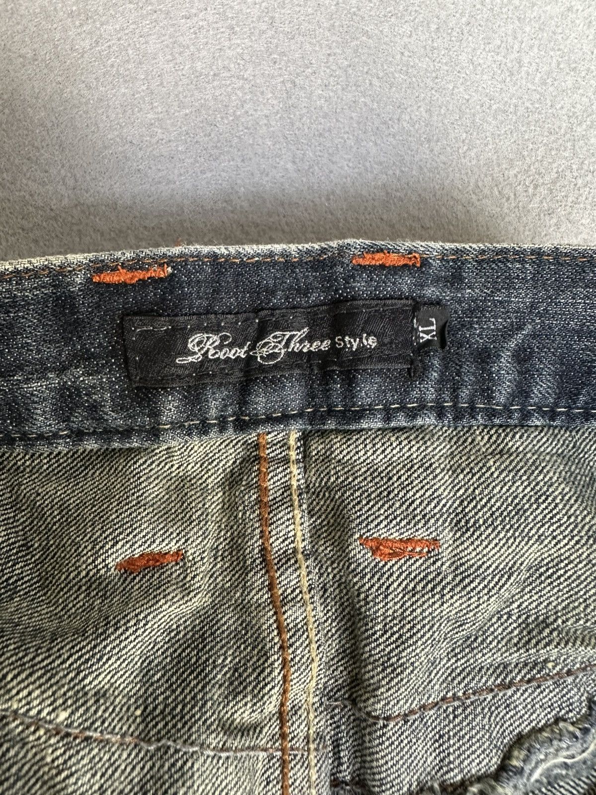 Japanese Brand FLARE Root Three Distressed Splatter Denim Size US 34 / EU 50 - 12 Thumbnail