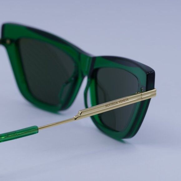 Bottega Veneta Bottega Veneta BV1241S 003 Sunglasses Green/Gold Cat Eye Size ONE SIZE - 11 Thumbnail