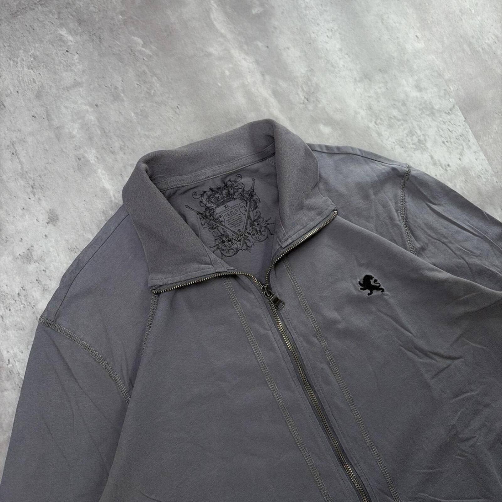 Express Y2K Grey Express Grunge Gothic Skater Zip Up Jacket Size US XL / EU 56 / 4 - 5 Thumbnail