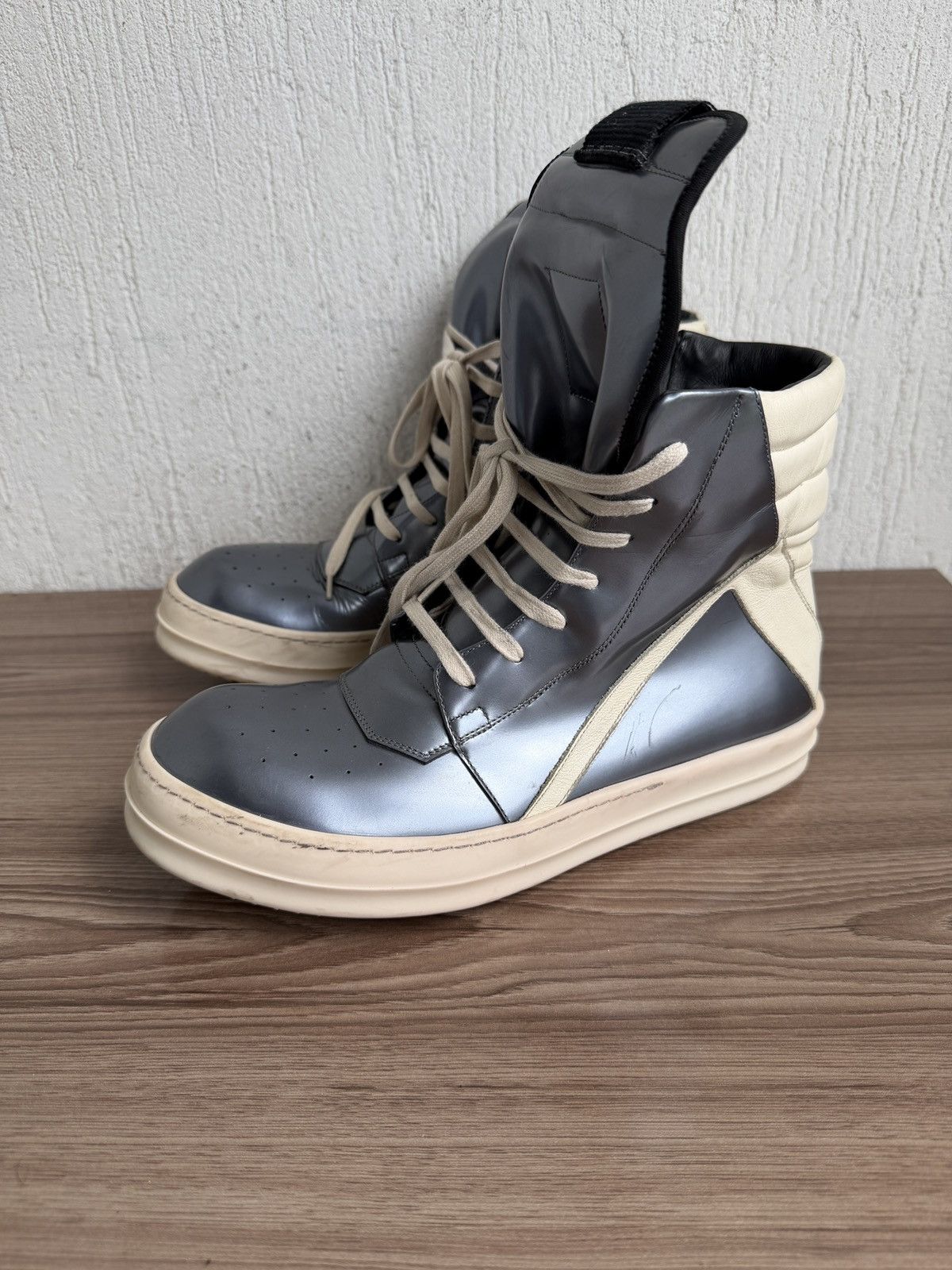 Rick Owens E15 metallic silver Geobasket Size US 10 / EU 43 - 3 Thumbnail