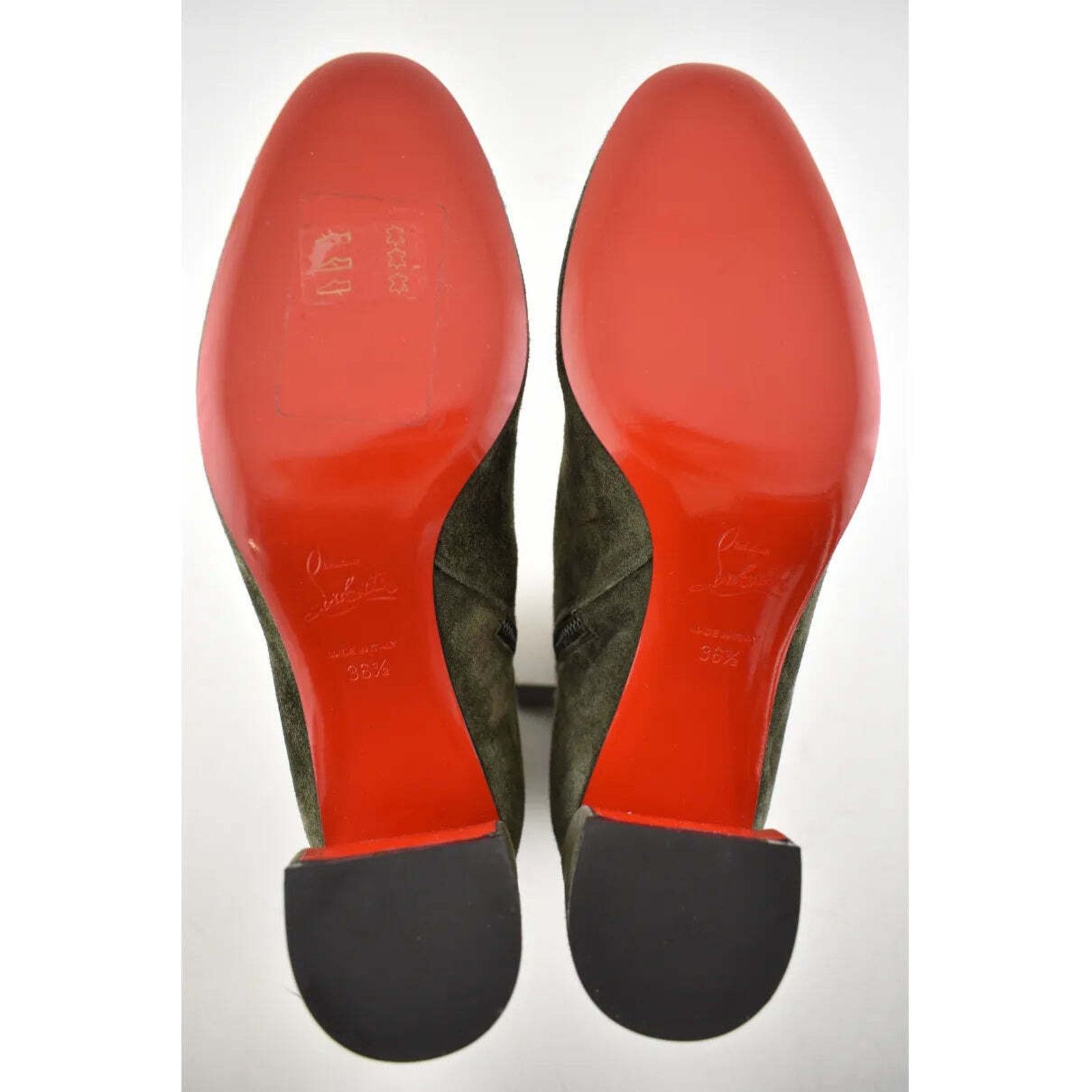Christian Louboutin Christian Louboutin Turela 55 Bosco Green Suede Ankle Short Size US 6.5 / IT 36.5 - 7 Thumbnail