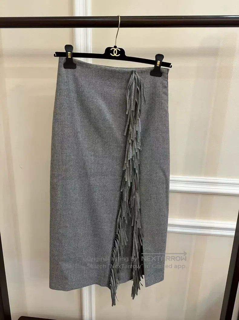 Brunello Cucinelli Brunello Cucinelli Fringe Wool Skirt Size 25" / US 0 / IT 36 - 1 Thumbnail