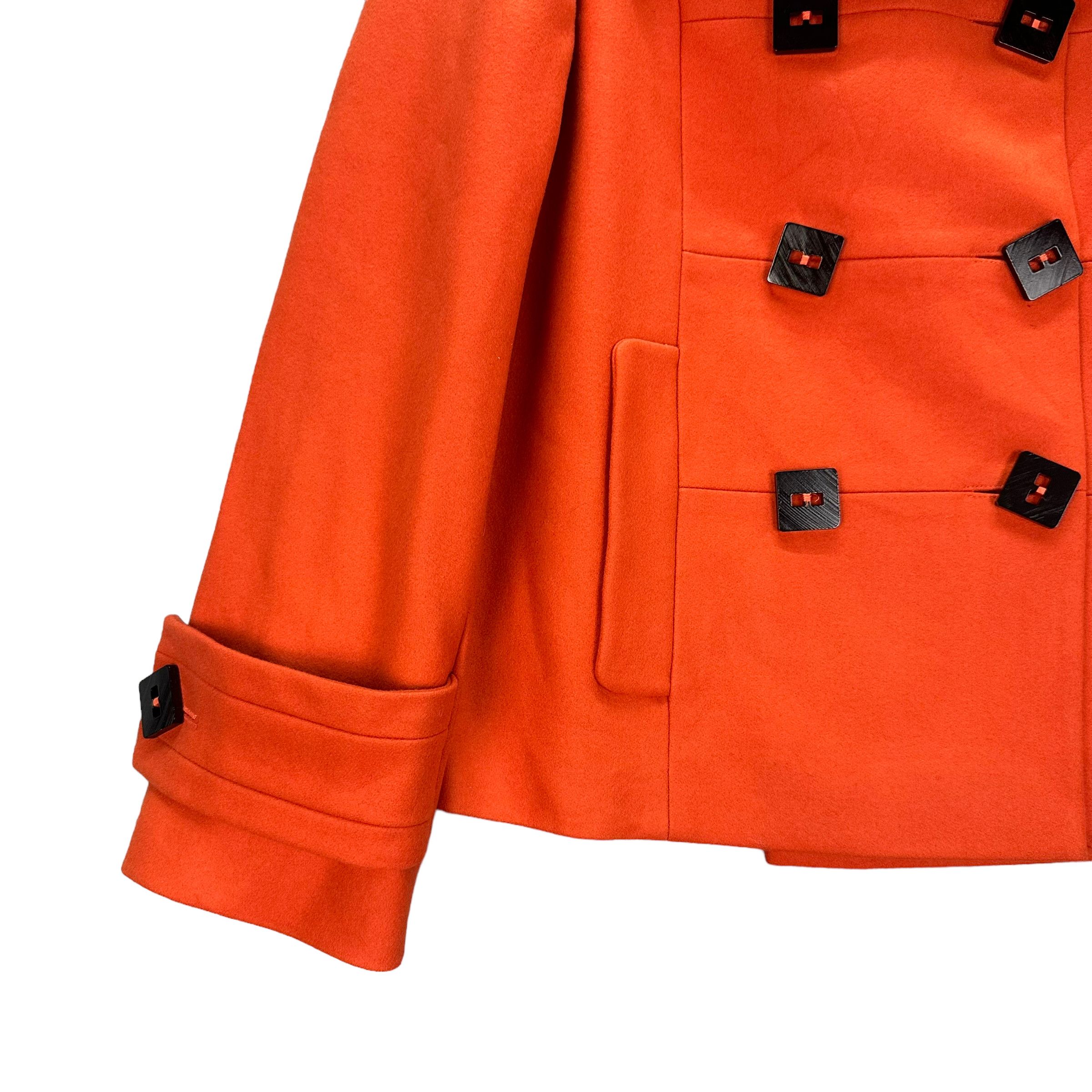 French Connection FRENCH CONNECTION ORANGE WOOL COAT #8039-198 Size S / US 4 / IT 40 - 4 Thumbnail