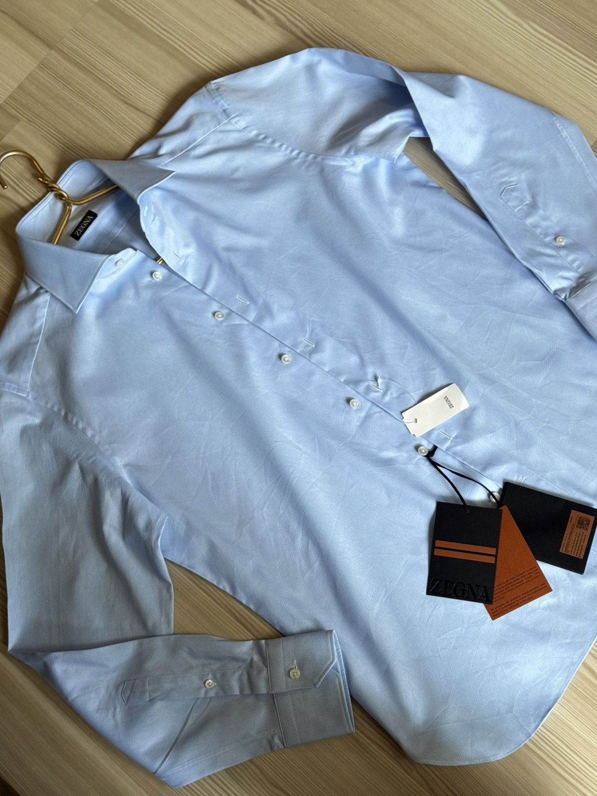 Ermenegildo Zegna Ermenegildo Zegna Trofeo Cotton Dress Shirt made in Milano Size US L / EU 52-54 / 3 - 4 Thumbnail