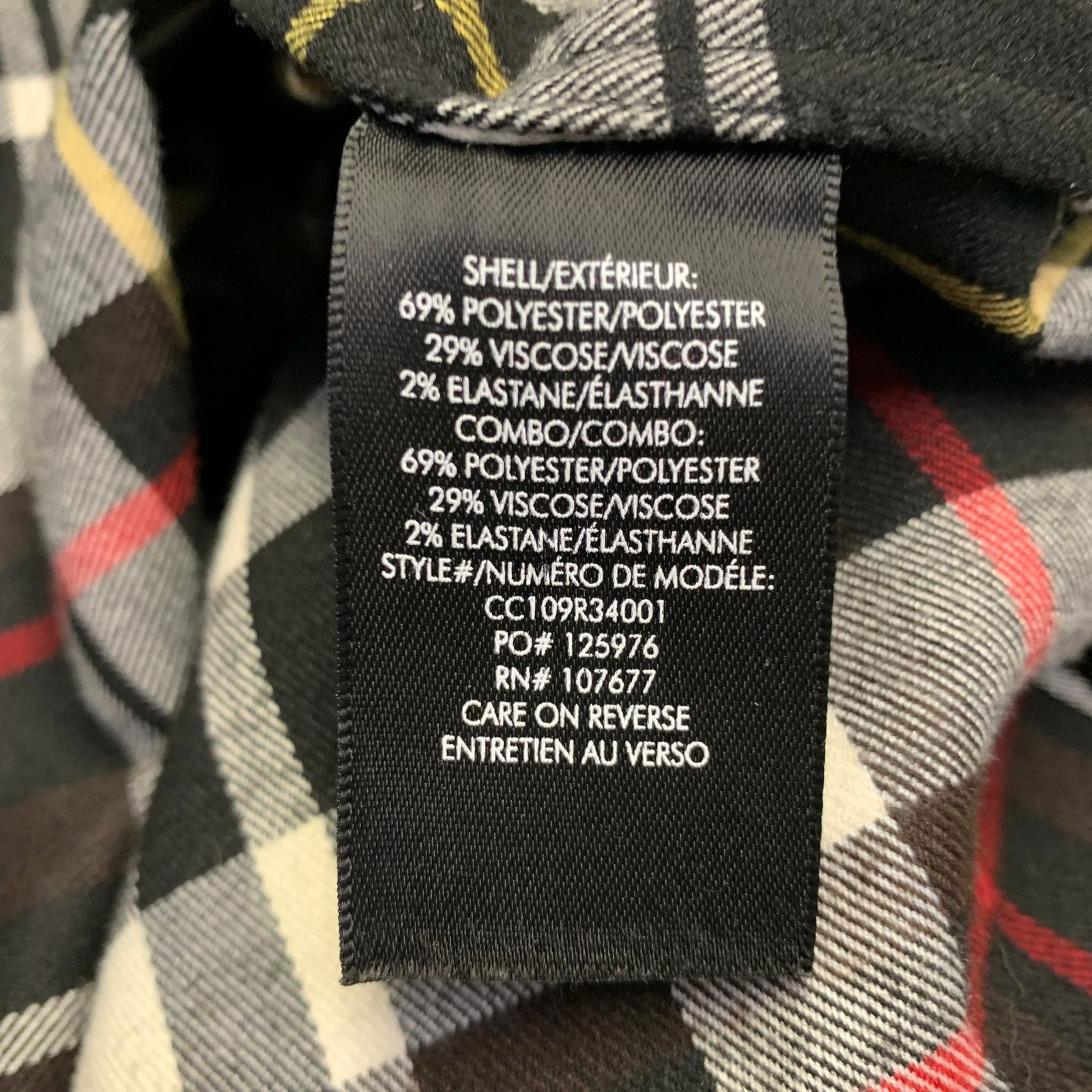 Alice + Olivia ALICE + OLIVIA Black Red Polyester Plaid Button Up Shirt Size L / US 10 / IT 46 - 7 Thumbnail