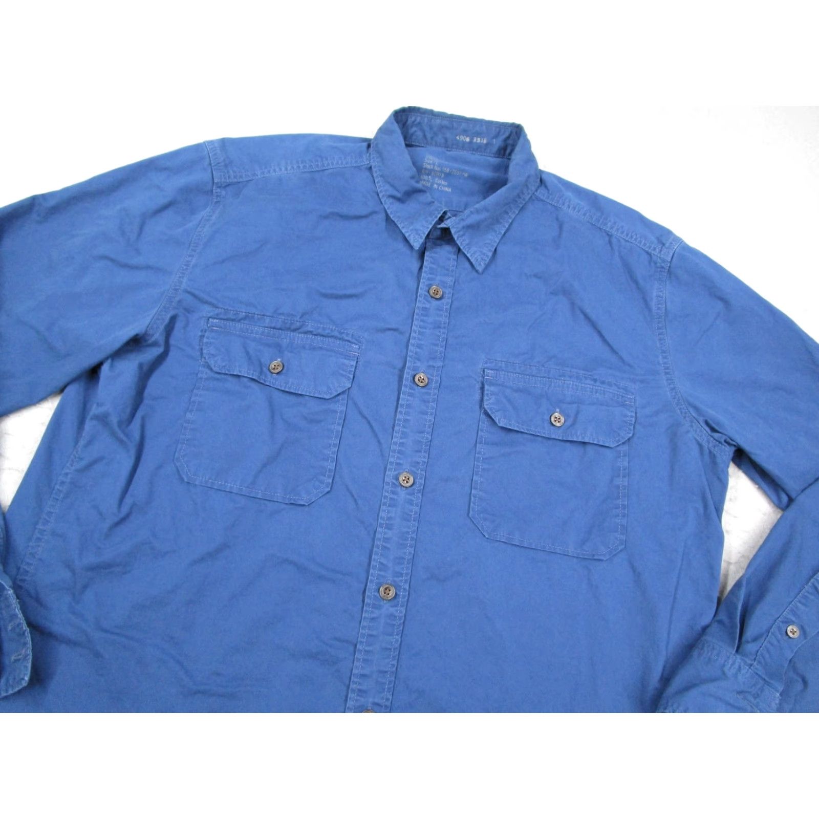 Lucky Brand Lucky Brand Utility Shirt Mens Large Blue 100% Button Front Twill Workwear Size US L / EU 52-54 / 3 - 2 Thumbnail