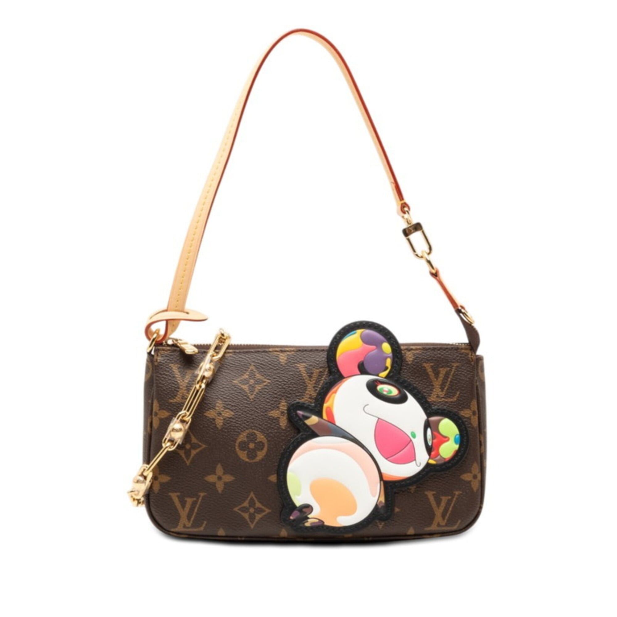 Louis Vuitton Louis Vuitton LV x TM Monogram Pochette Accessoires Takashi Murakami Handbag M13440 Brown Leather Women's LOUIS VUITTON Size ONE SIZE - 1 Thumbnail