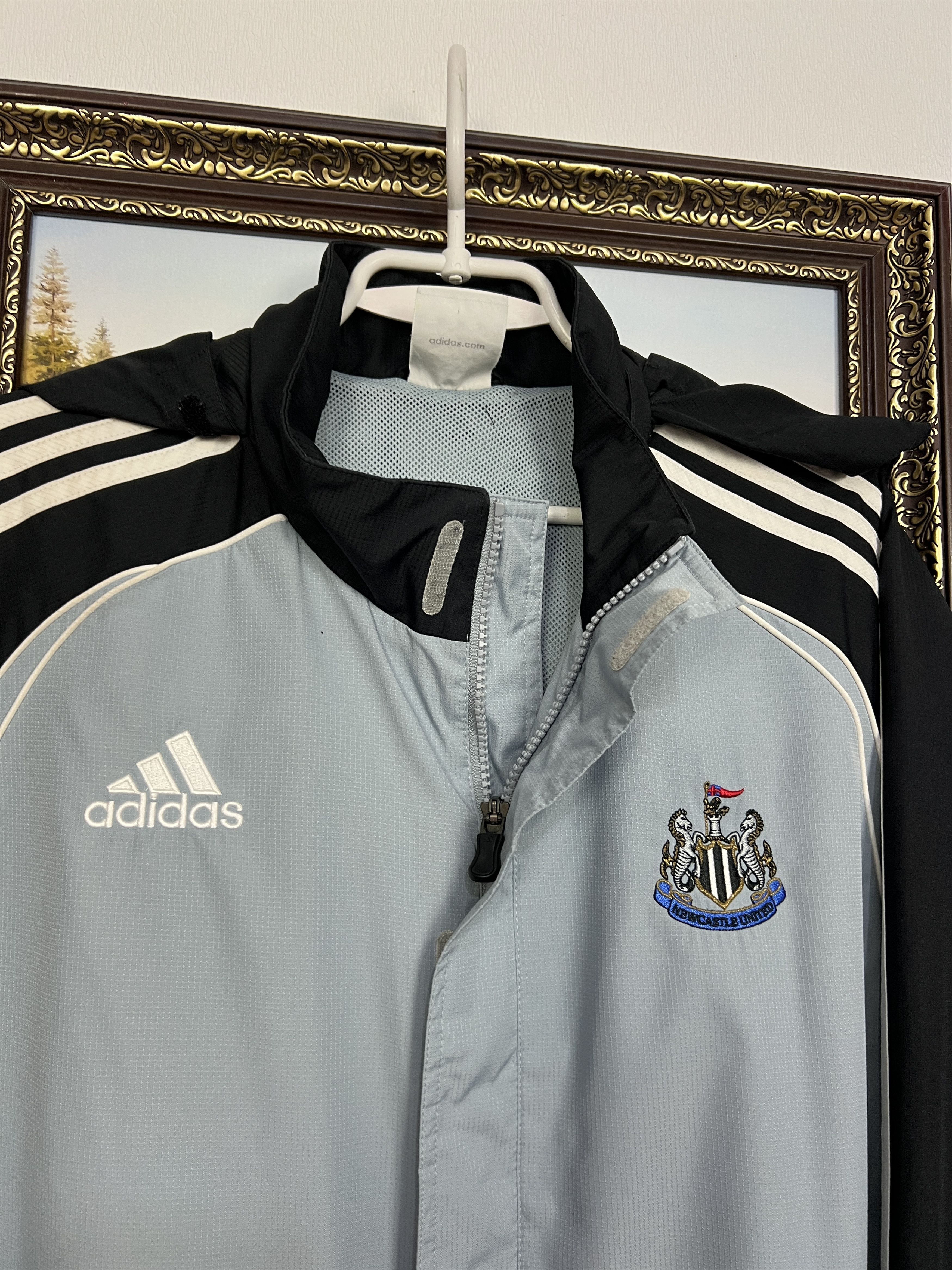 Adidas Newcastle United Football Rain Hooded Jacket Track Top Size US M / EU 48-50 / 2 - 3 Thumbnail